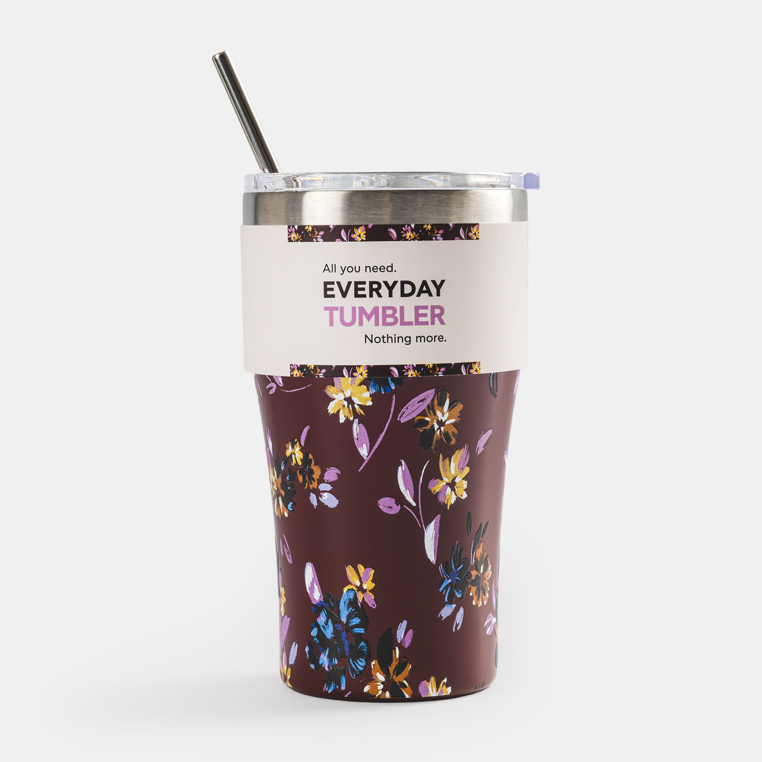 Sentio Κούπα Ταξιδίου με Καλαμάκι 500ml Floral
