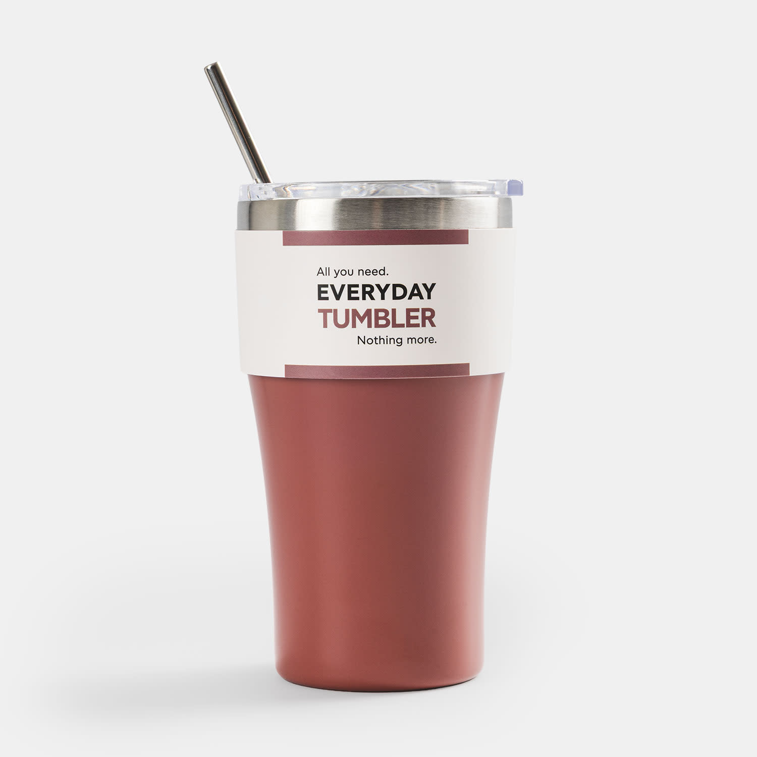 Sentio Κούπα Ταξιδίου με Καλαμάκι 500ml Dusty Rose