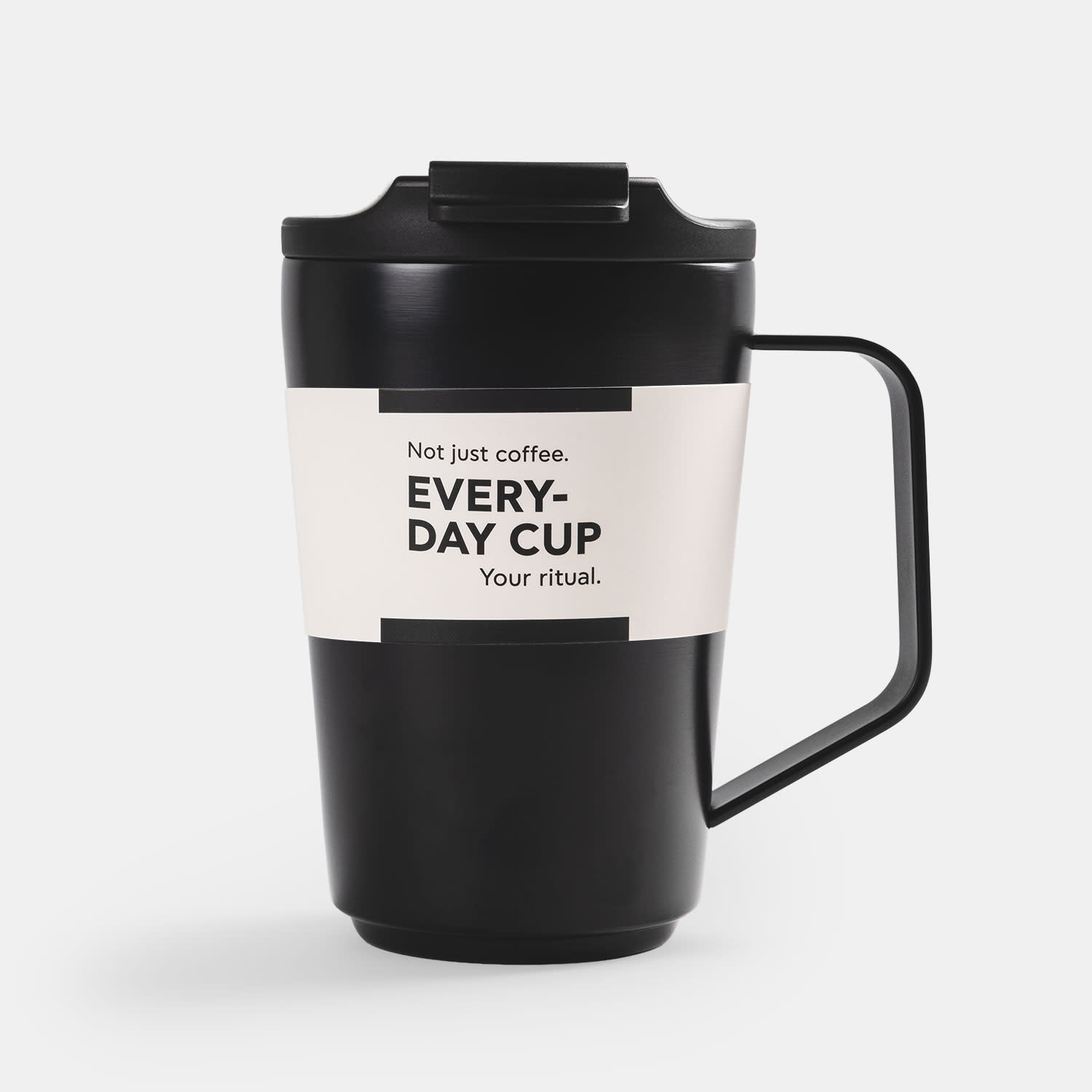 Sentio Κούπα Ταξιδίου με Χερούλι 360ml Μάυρο