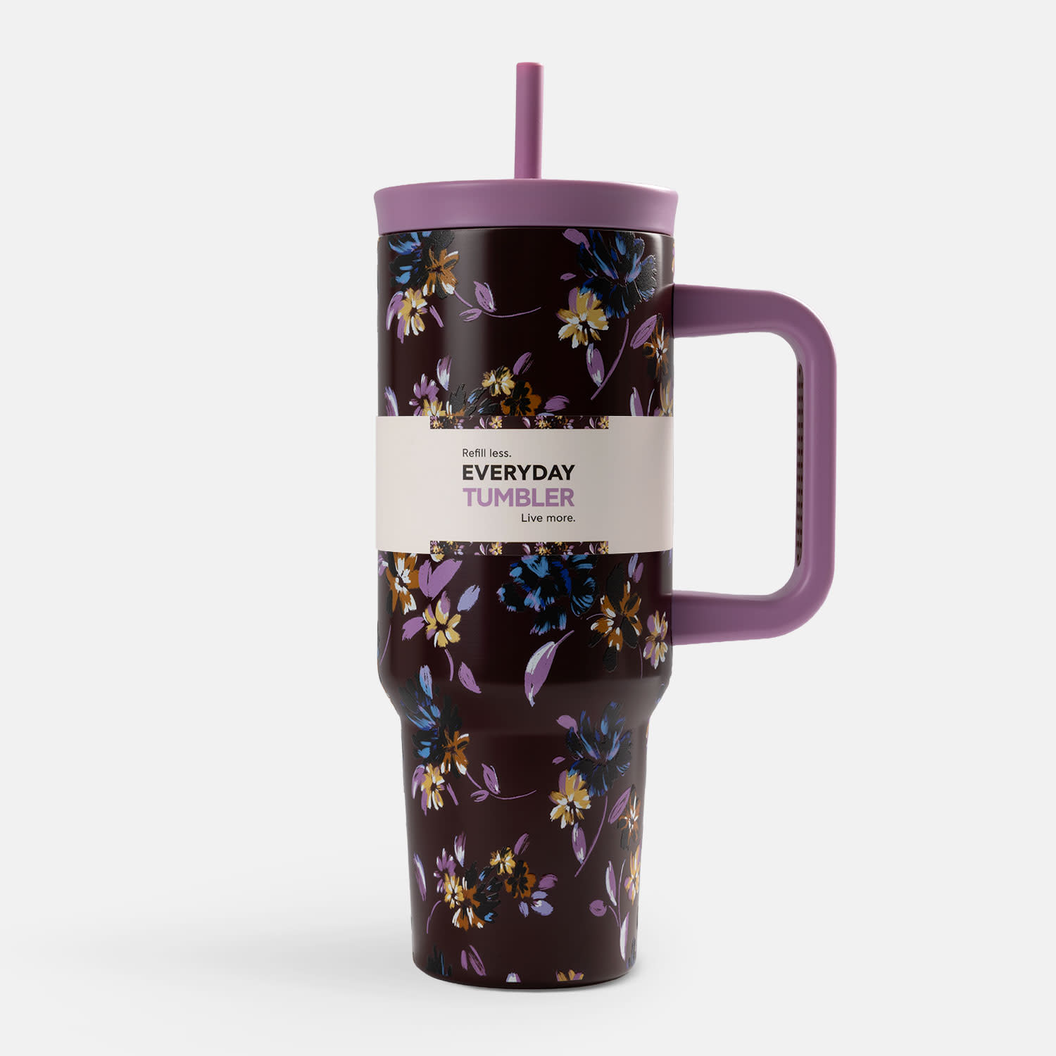 Sentio Παγούρι με Καλαμάκι 1200ml Floral