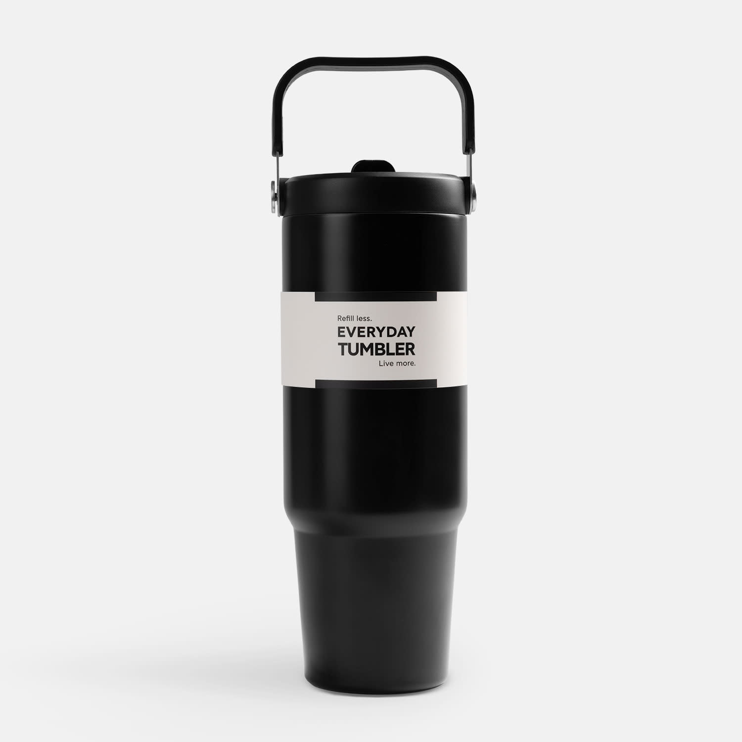 Sentio Παγούρι με Ενσωματωμένο Καλαμάκι 900ml Μαύρο