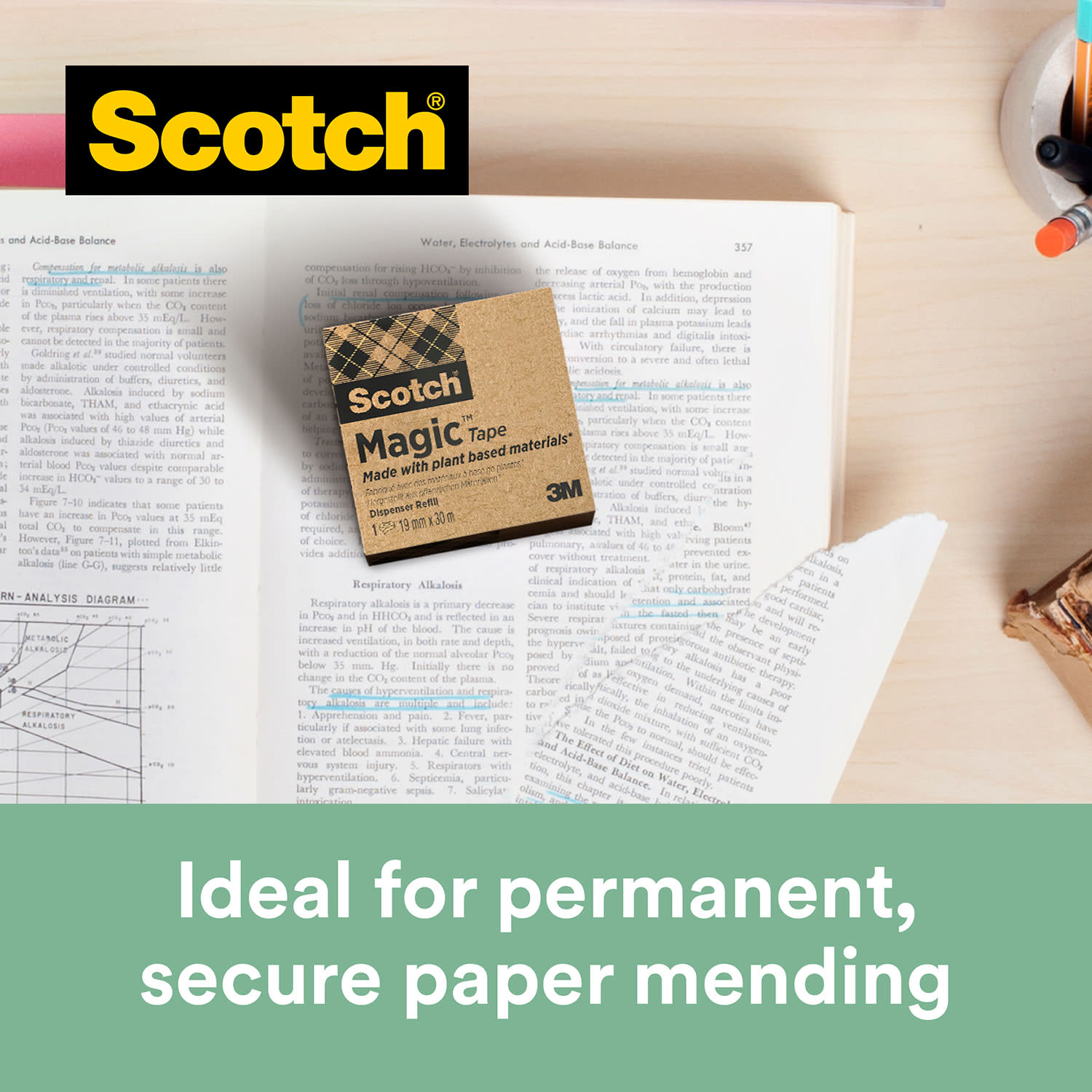 Εικόνα 3 του Scotch Κολλητική Ταινία Magic Mε 66% Φυτικής Προέλευσης Κόλλα 19 mm x 30 m