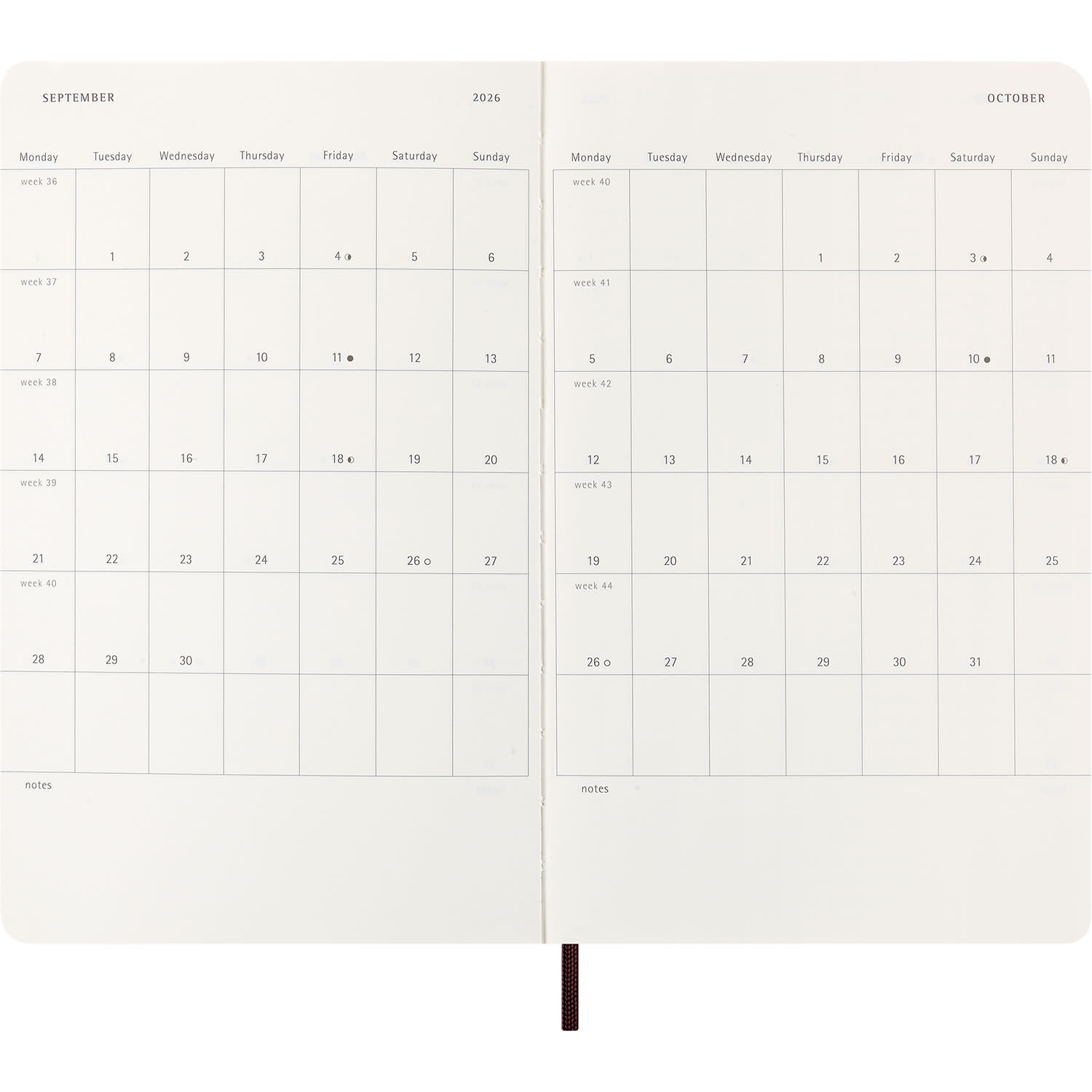 Εικόνα 3 του Moleskine 2026 Ημερολόγιο Εβδομαδιαίο L Precious Ethical Mamba Bordeaux Box