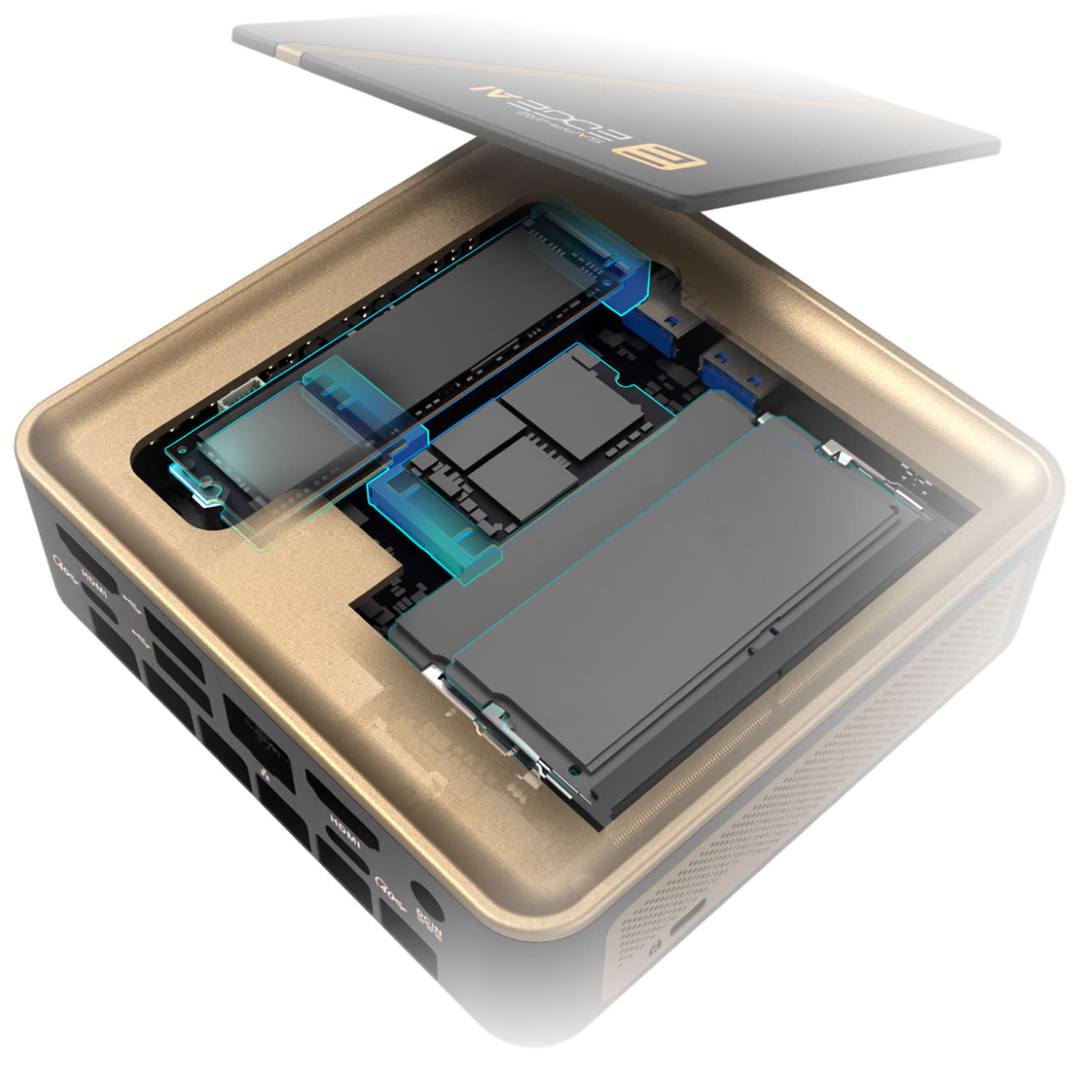 Κάνε κλικ για να δεις την εικόνα 3 του Sapphire EDGE AI HX 9 370 Barebone Mini PC