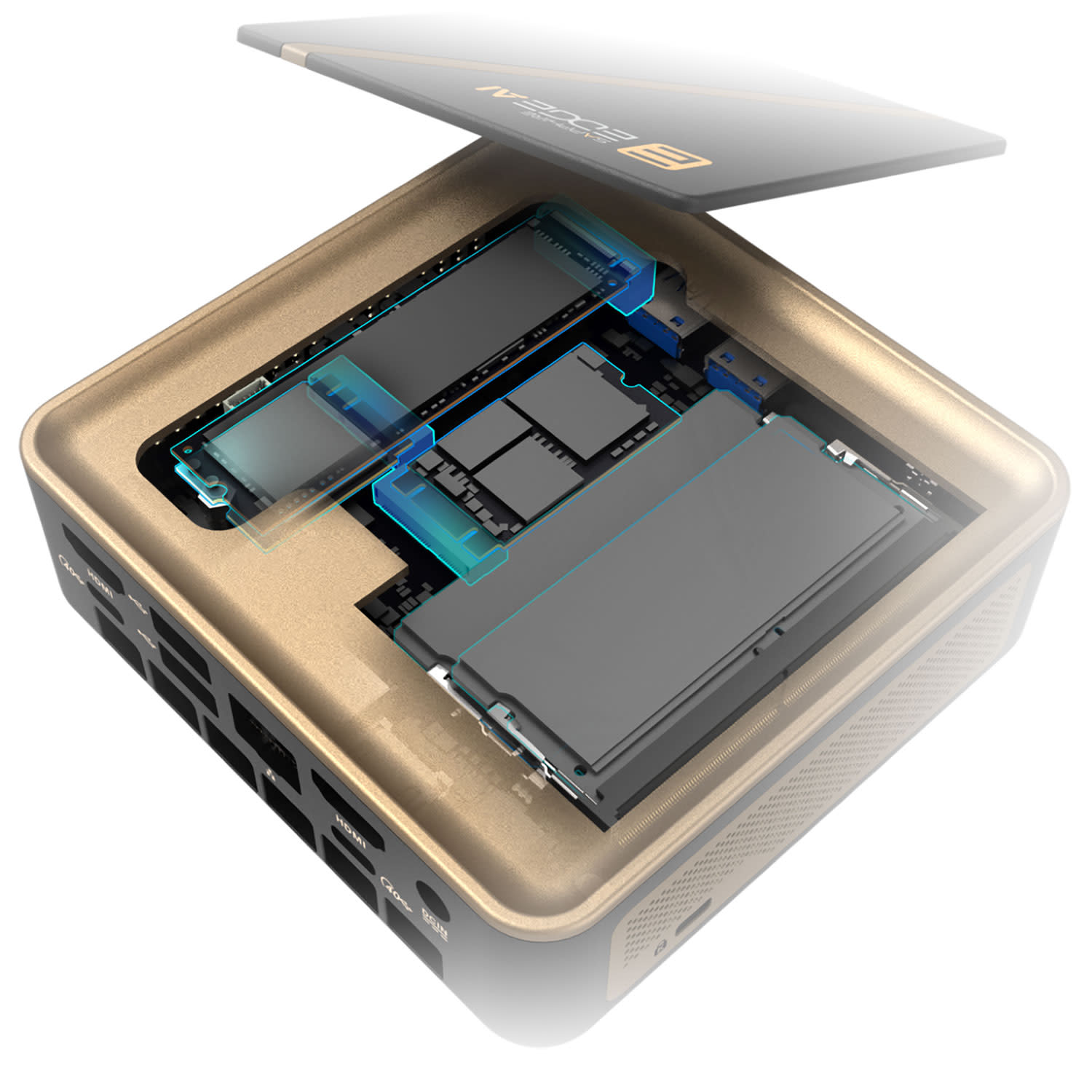 Εικόνα 3 του Sapphire EDGE AI 7 350 Barebone Mini PC