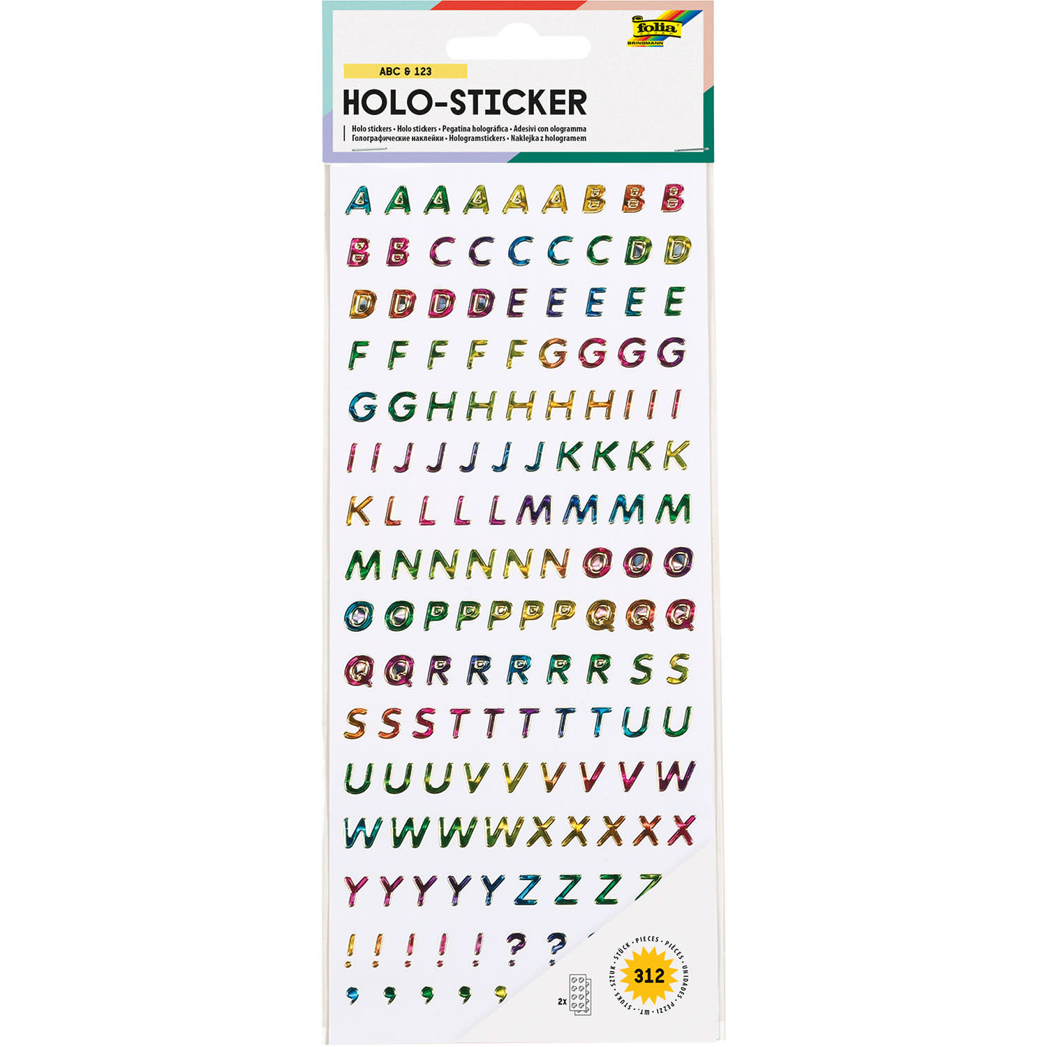 Folia Αυτοκόλλητα Holo Letters / Numbers 312τεμ.