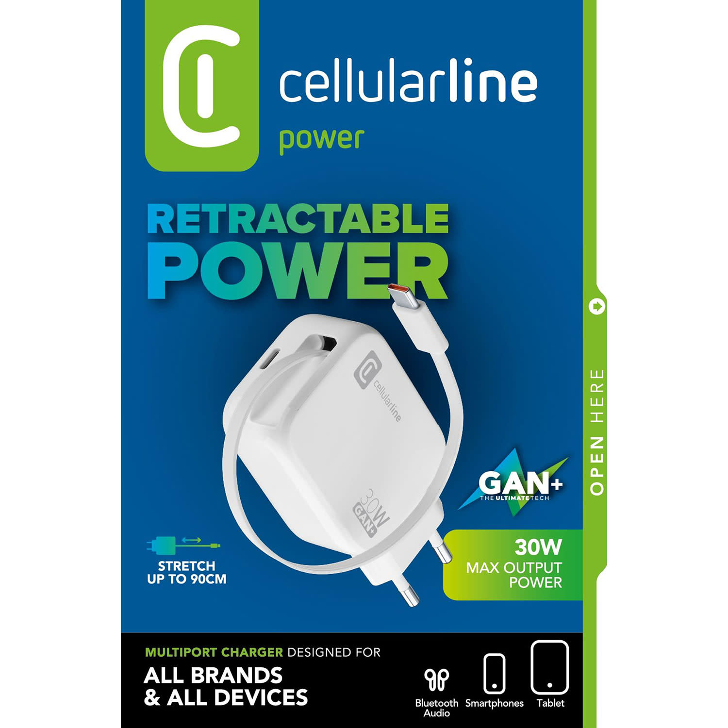 Εικόνα 8 του Cellularline Φορτιστής GaN+ 2 Θέσεων 30W Λευκό Με Καλώδιο