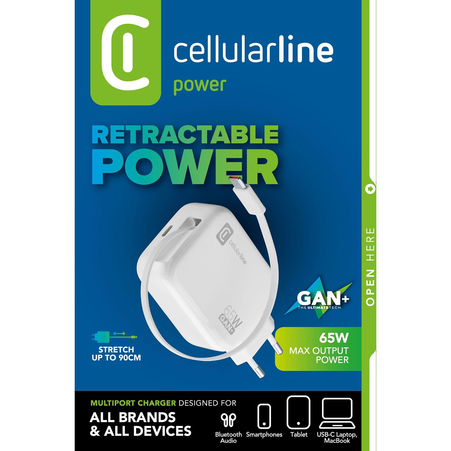 Εικόνα 9 του Cellularline Φορτιστής GaN+ 2 Θέσεων 65W Λευκό Με Καλώδιο