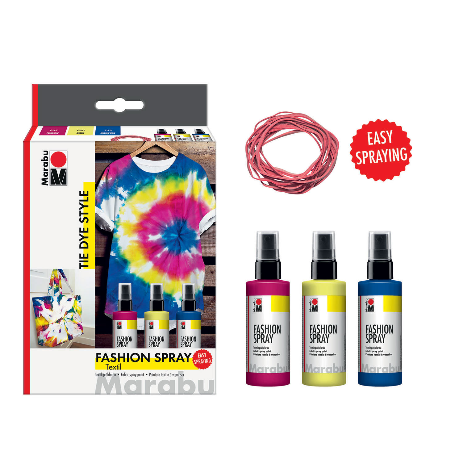 Marabu Χρώματα για Ύφασμα Tie Dye 3τεμ. 100ml