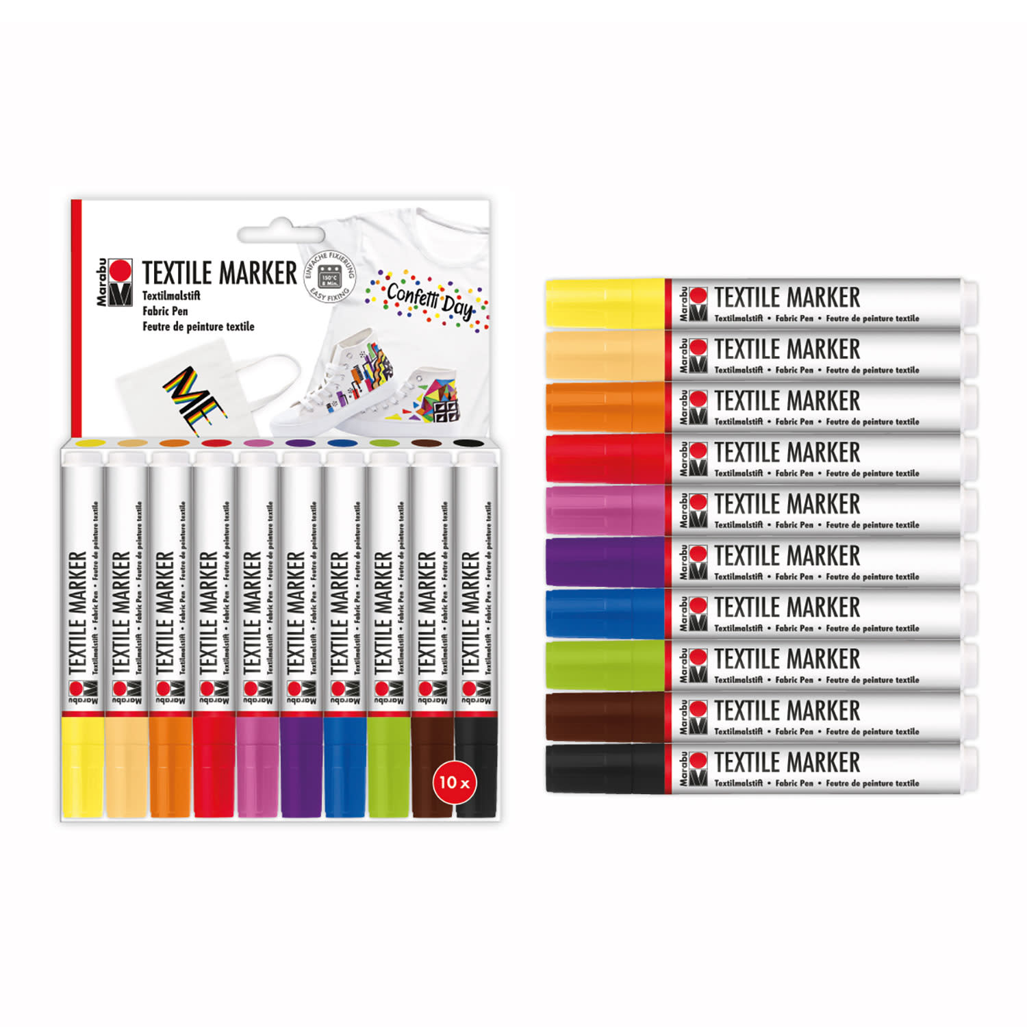 Marabu Μαρκαδόροι για Ύφασμα 3mm 10τεμ.