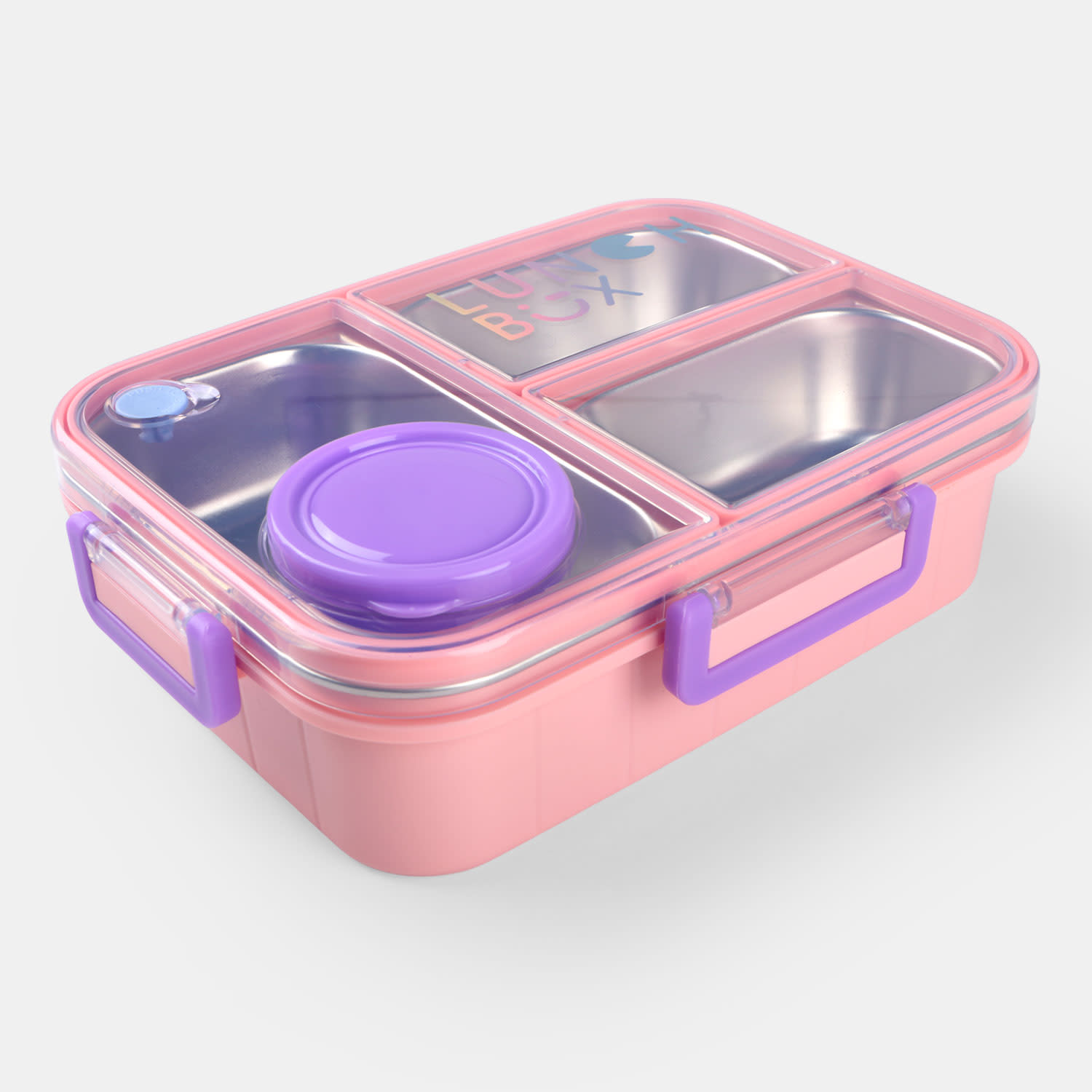 Sentio Δοχείο Φαγητού με 3 χωρίσματα 750ml & 80ml Ροζ