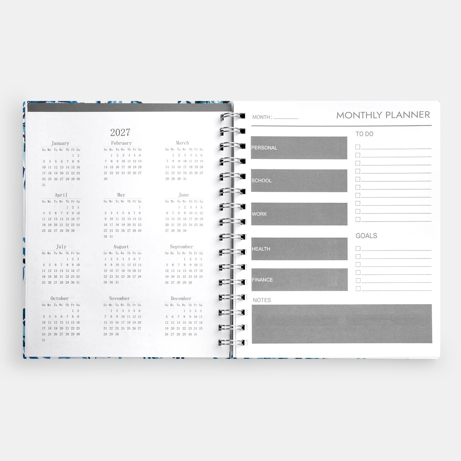 Εικόνα 3 του Sentio Σπιράλ Planner με Σελιδοδείκτη Indigo White