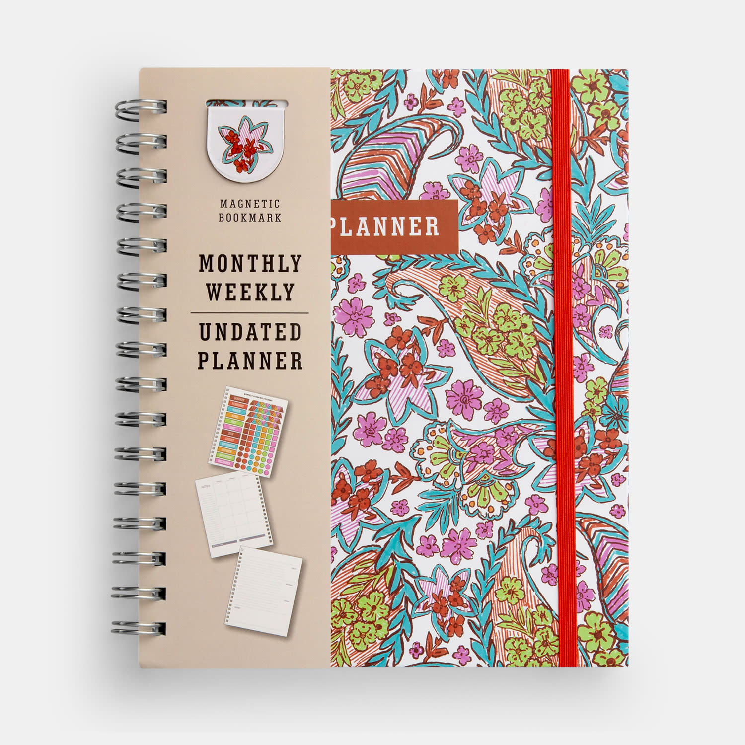 Sentio Σπιράλ Planner με Σελιδοδείκτη Paisley White