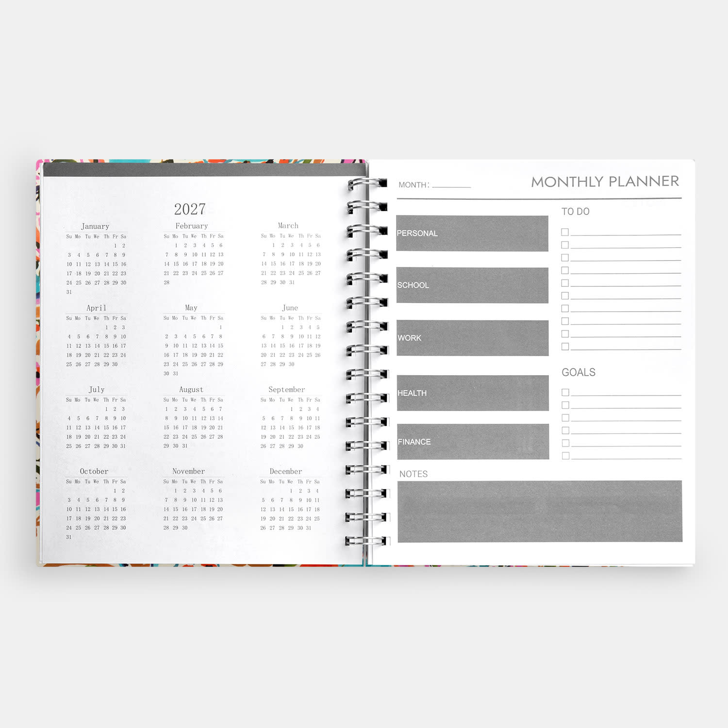 Εικόνα 3 του Sentio Σπιράλ Planner με Σελιδοδείκτη Paisley White