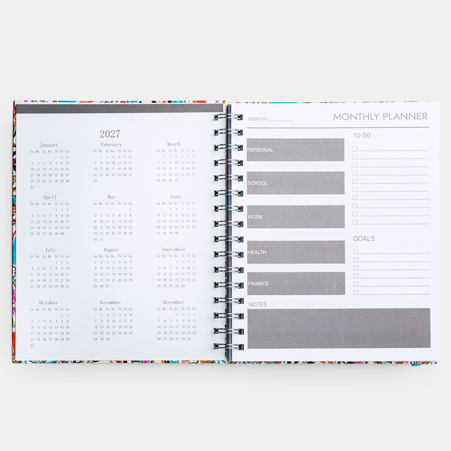 Εικόνα 3 του Sentio Σπιράλ Planner με Σελιδοδείκτη Paisley Light Blue