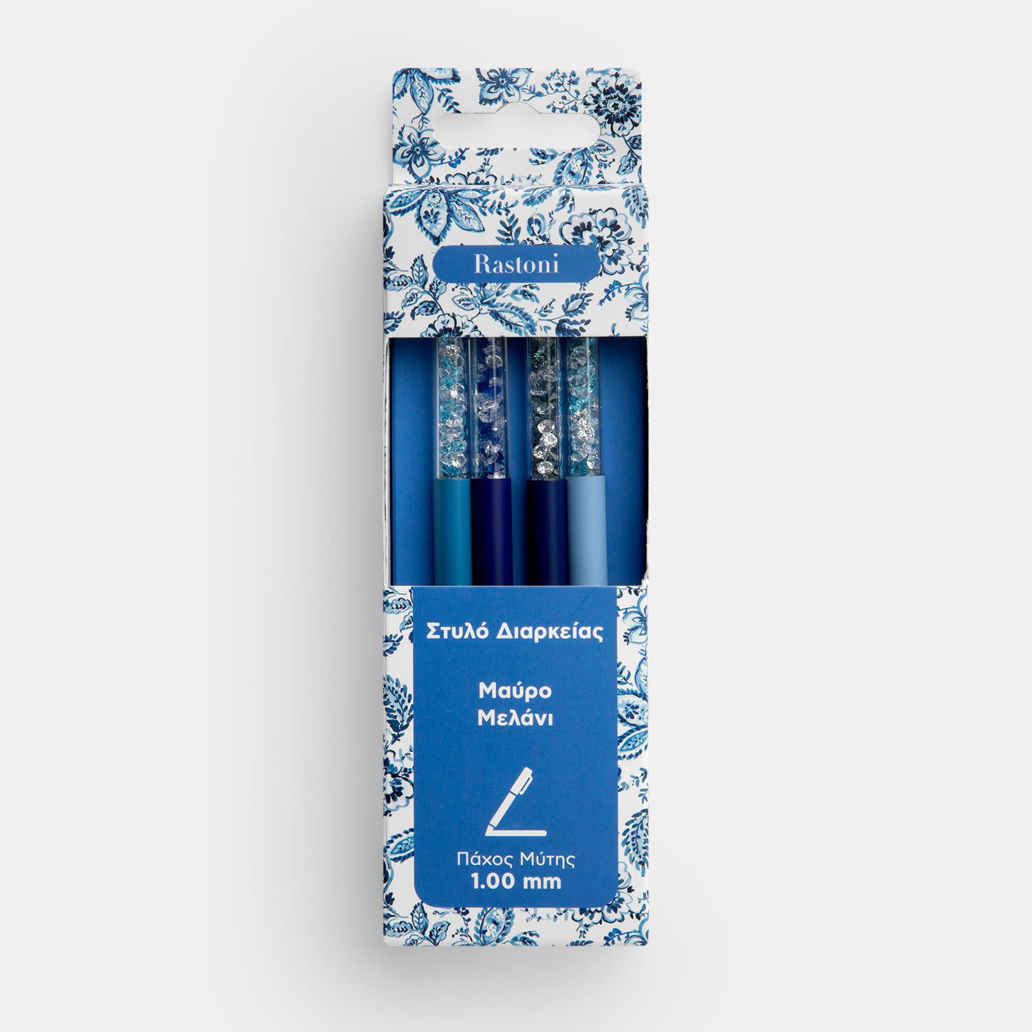 Sentio Στυλό Διαρκείας Με Πάχος Μύτης 1.0mm Indigo Μιξ 4τεμ.