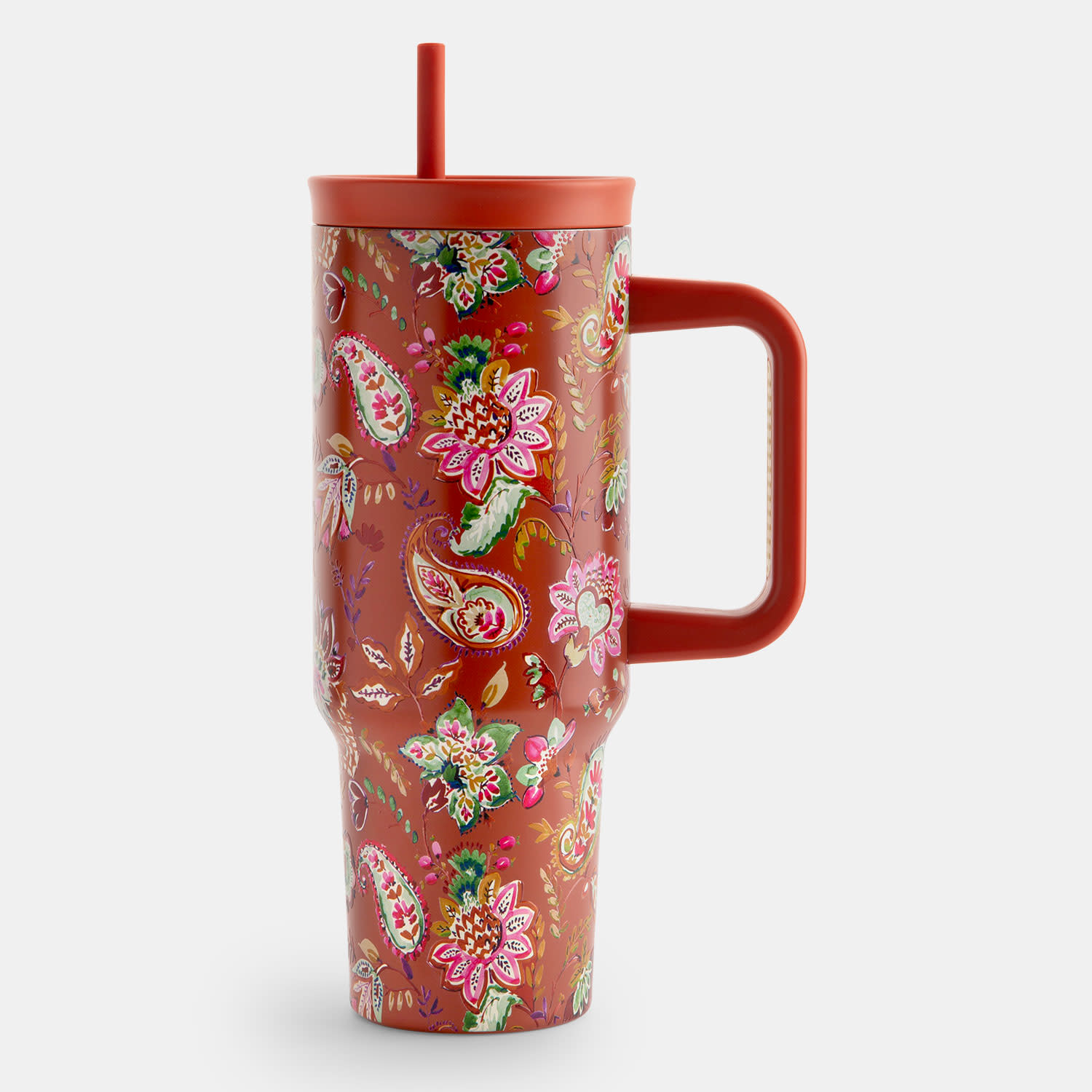 Sentio Παγούρι με Καλαμάκι 1200ml Paisley Orange