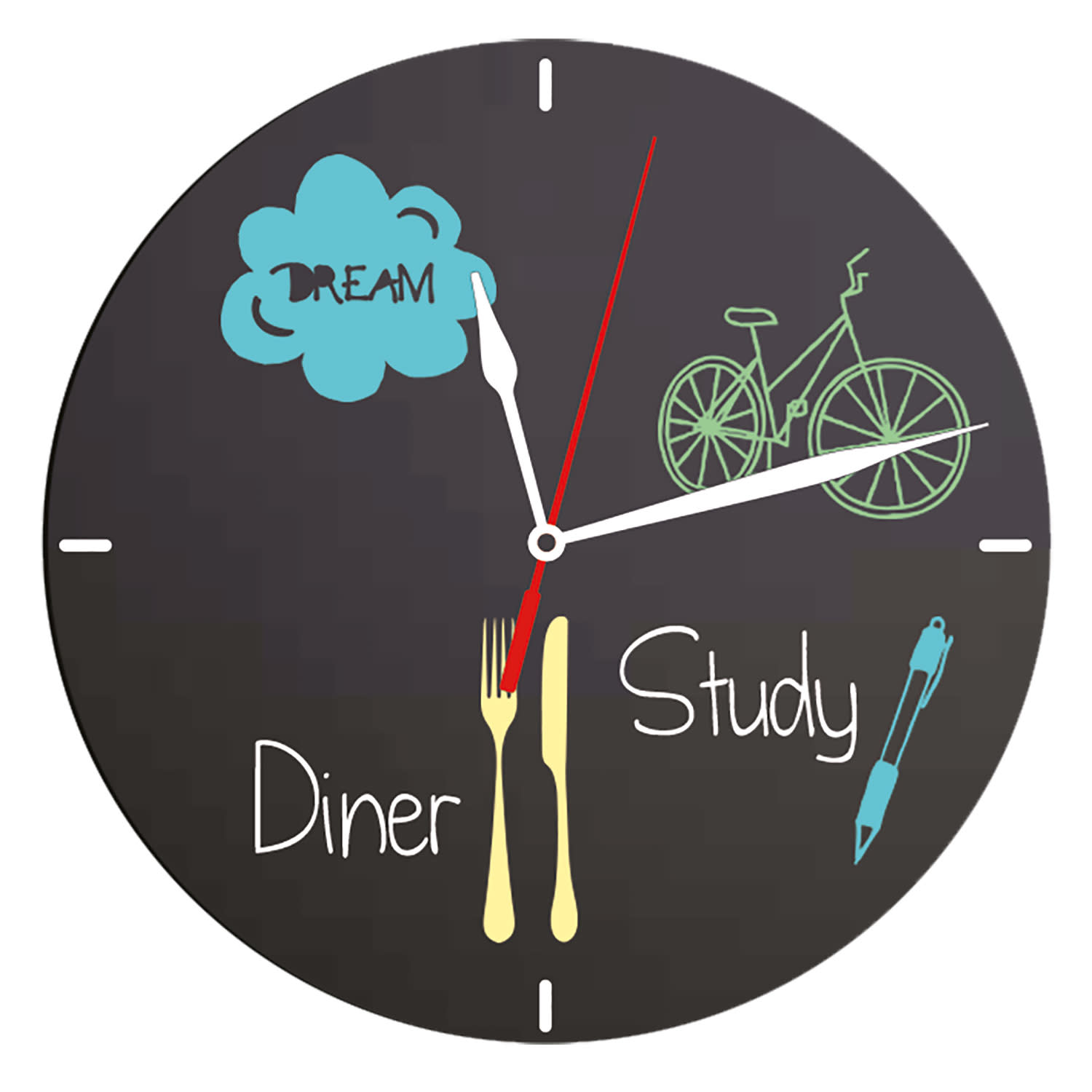 Εικόνα 2 του Securit Μαυροπίνακας Επιτοίχιος Με Μηχανισμό Ρολογιού