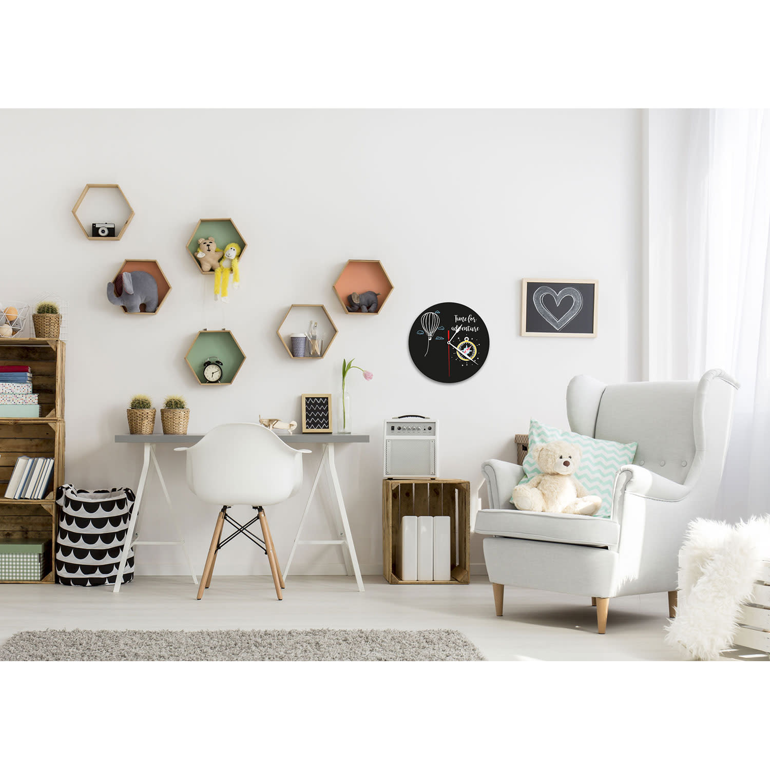 Εικόνα 3 του Securit Μαυροπίνακας Επιτοίχιος Με Μηχανισμό Ρολογιού