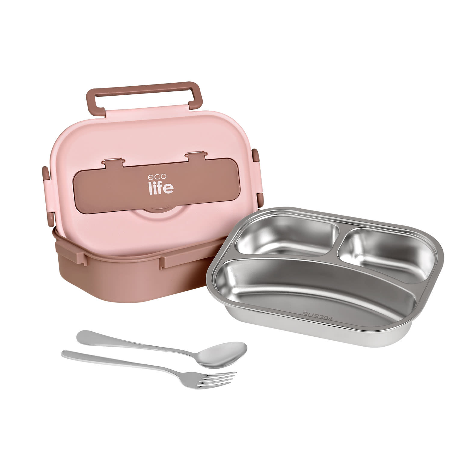 Εικόνα 3 του Ecolife Φαγητοδοχείο 3Θ 1L Ροζ