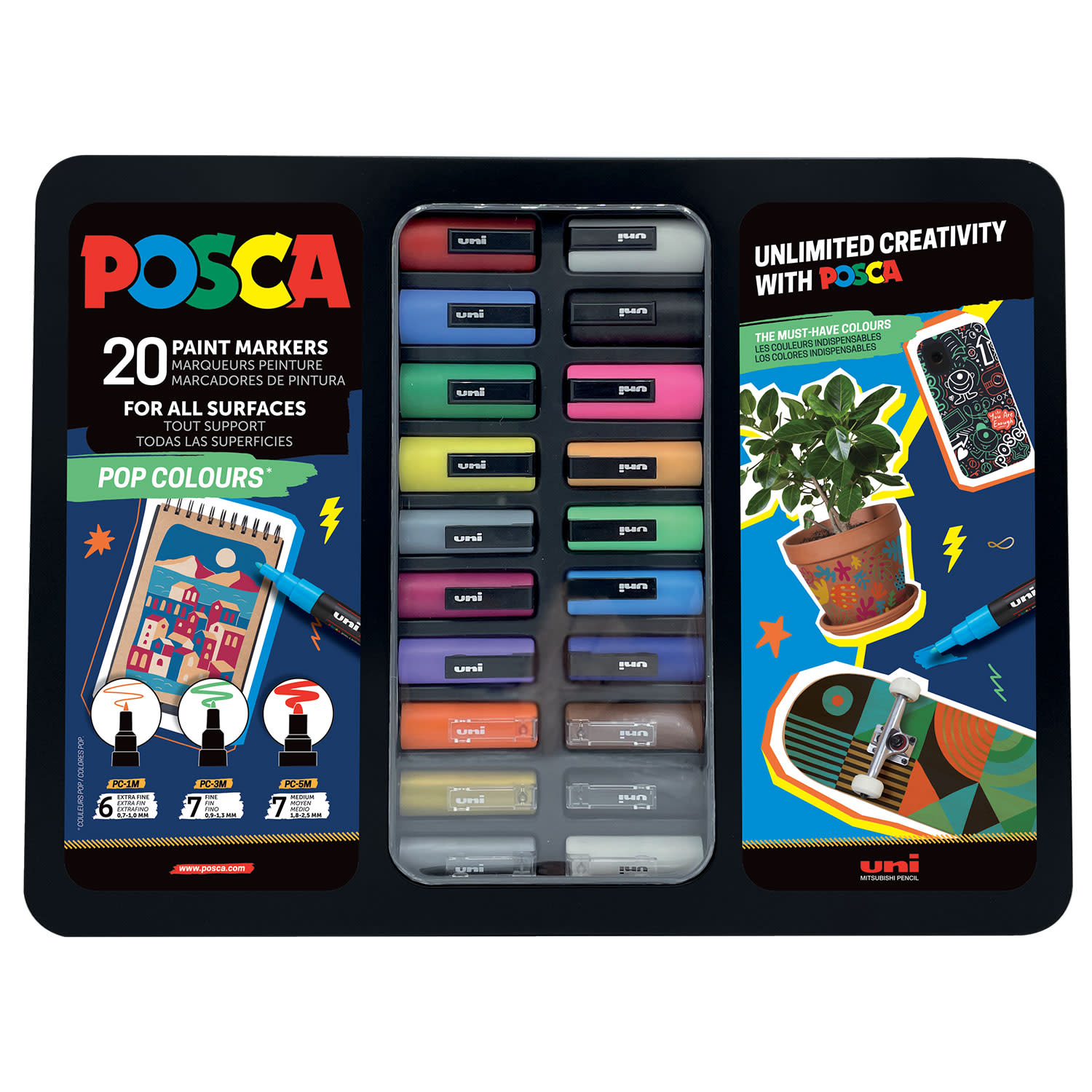Εικόνα 1 του Uni-Ball Posca Μαρκαδόροι Ζωγραφικής Pop Colours 20τεμ.
