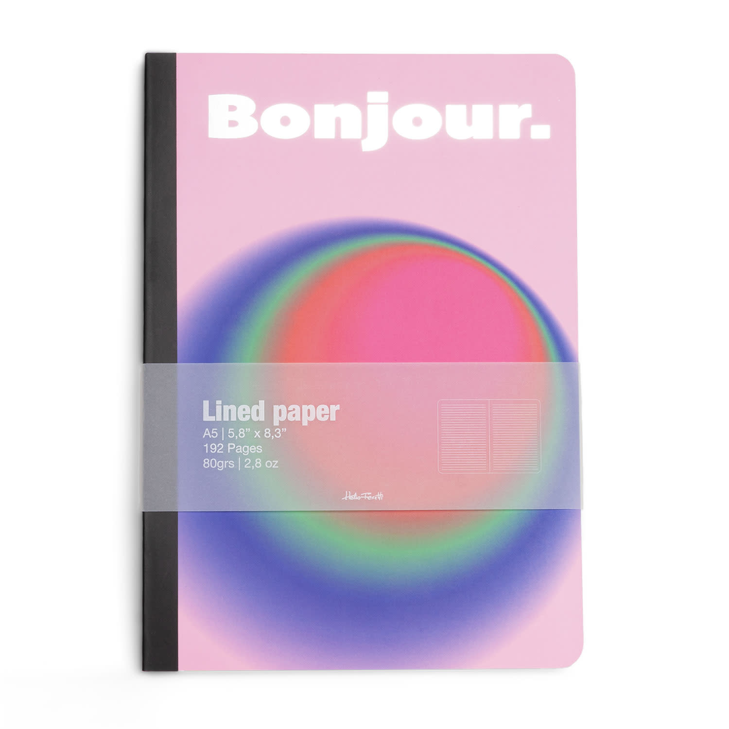 Helio Ferretti Σημειωματάριο A5 Bonjour Pink