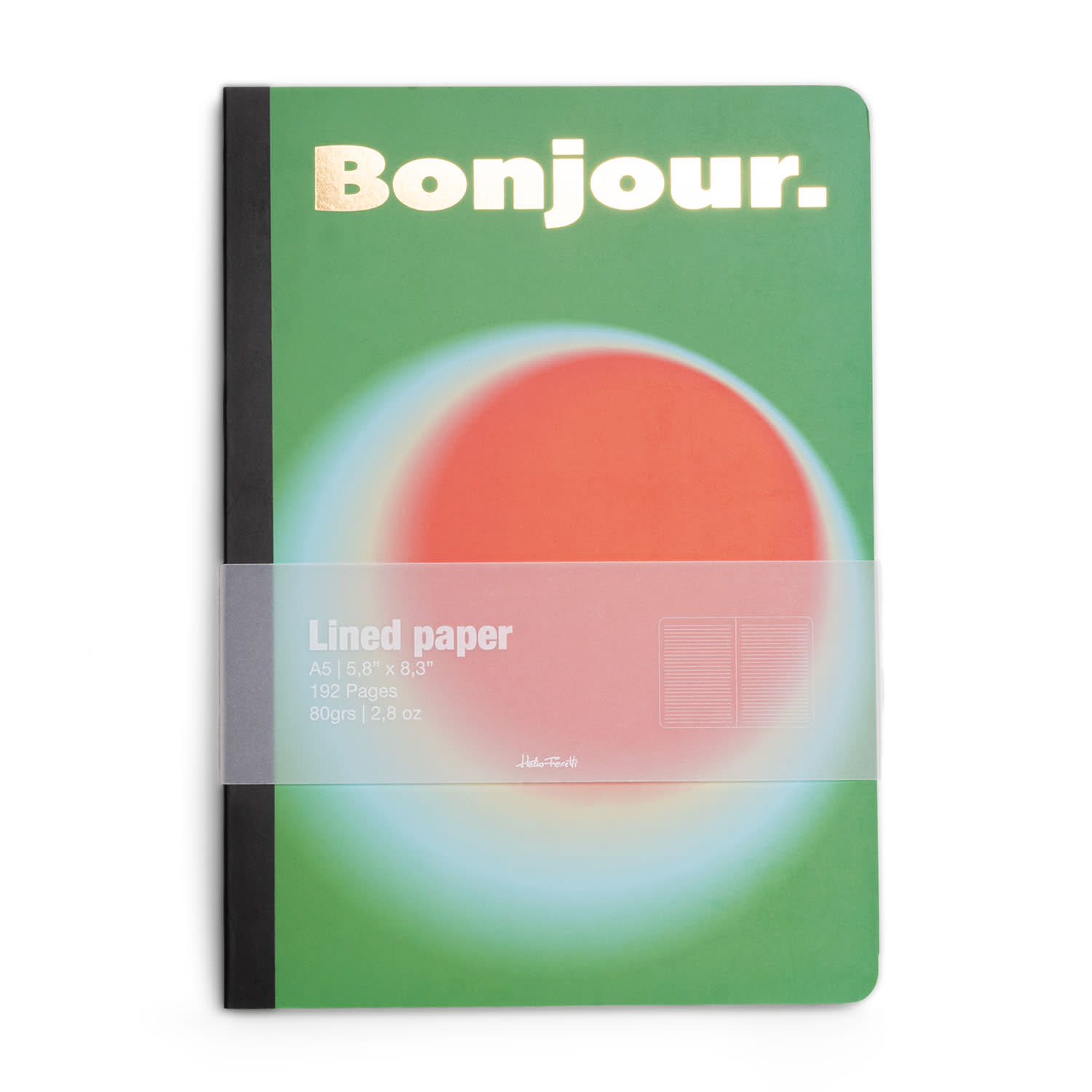 Helio Ferretti Σημειωματάριο A5 Bonjour Green