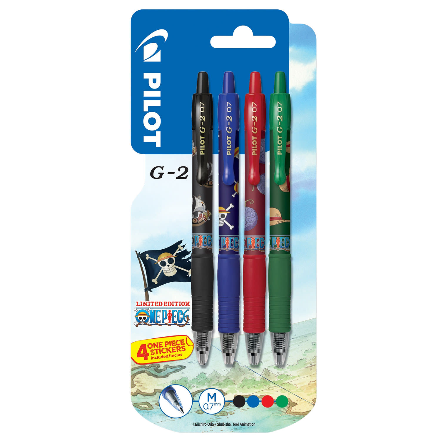 Εικόνα 1 του Pilot Στυλό G-2 Με Λάστιχο & Κλιπ & Πάχος Μύτης 0.7mm One Piece 4τεμ.