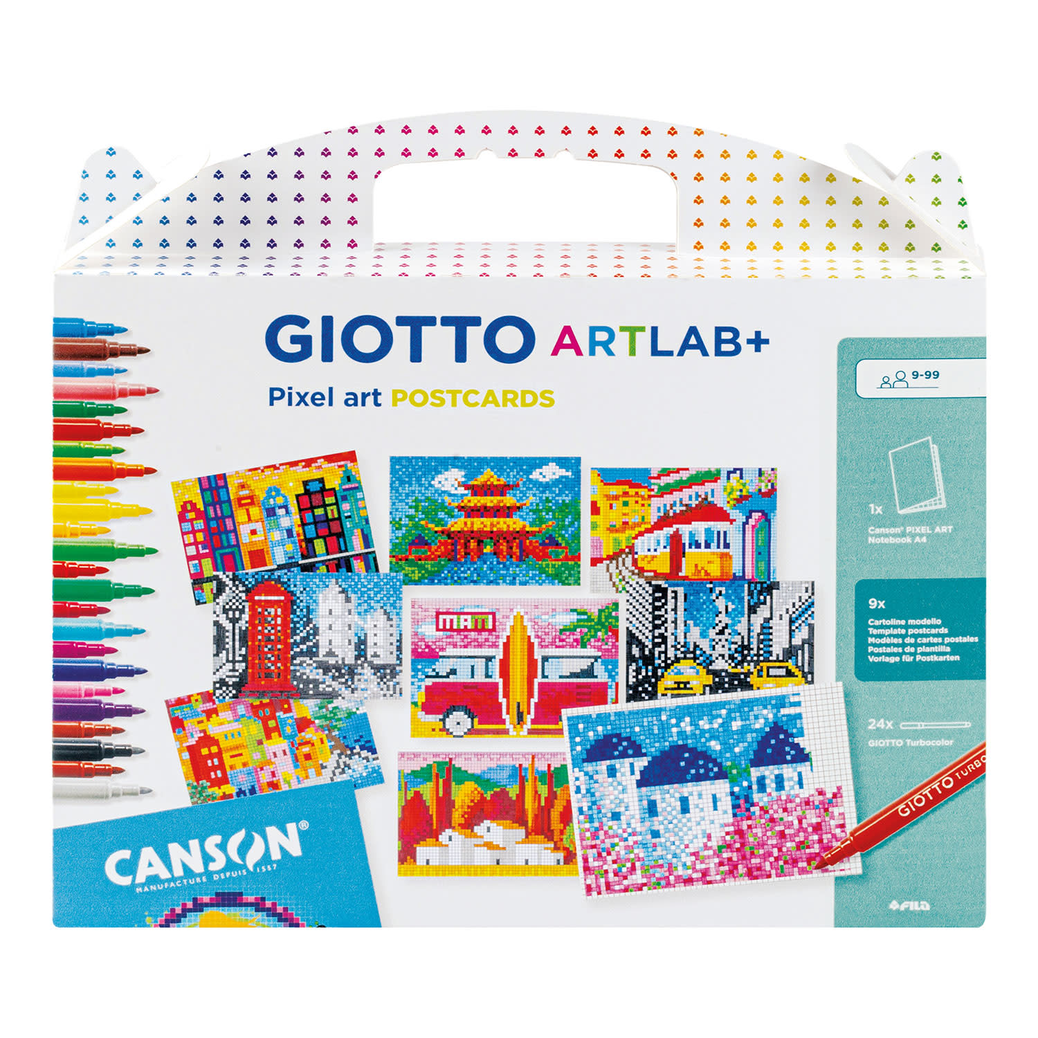 Giotto Εργαστήριο Ζωγραφικής Pixel Art Postcards 34τεμ.