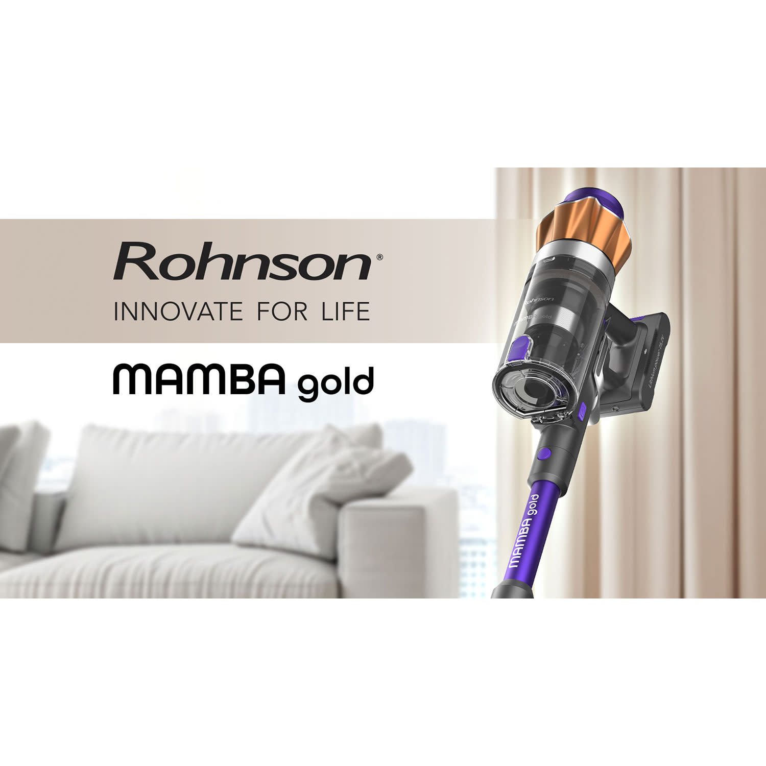 Εικόνα 8 του Rohnson Σκούπα Stick Επαναφ/μενη Mamba M29 Gold