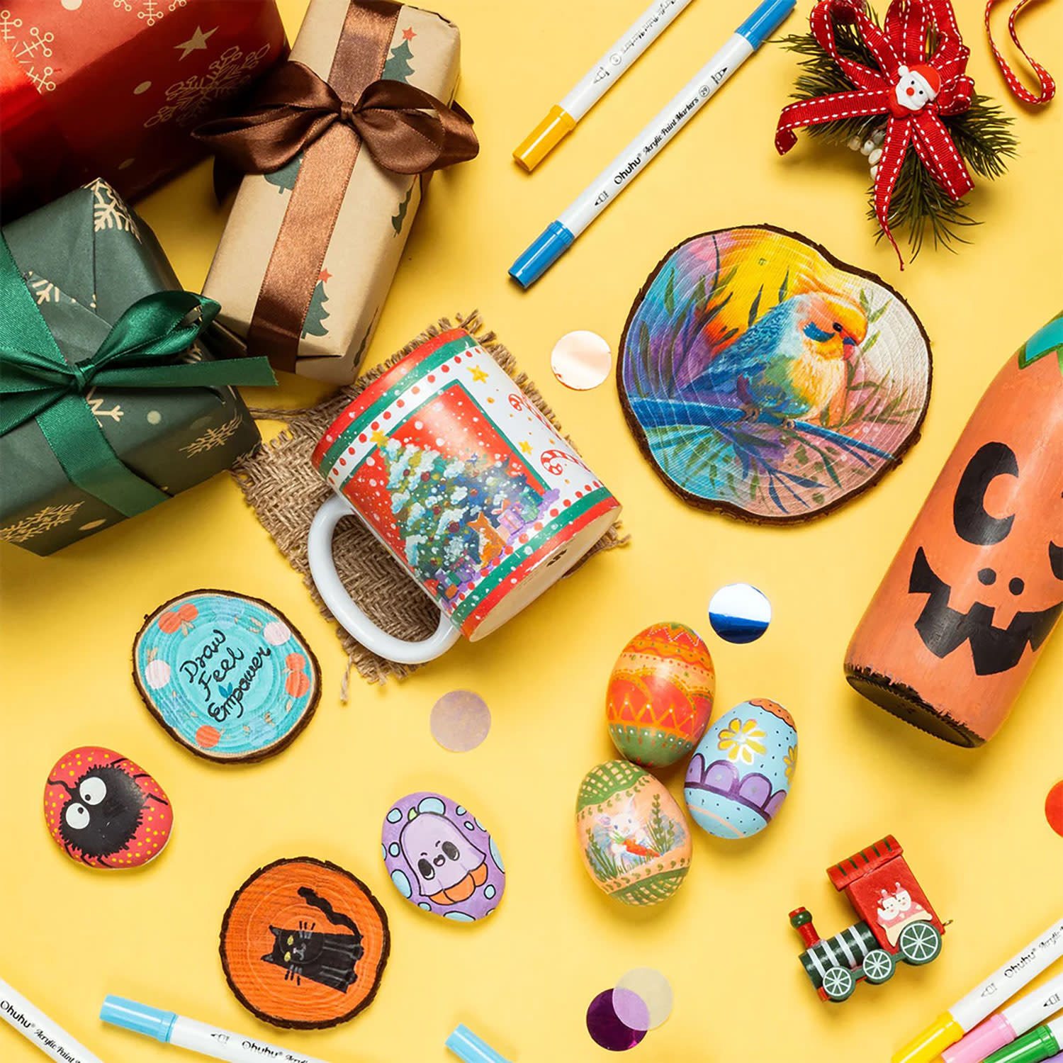 Εικόνα 6 του Ohuhu Μαρκαδόροι Ακρυλικοί με διπλή μύτη  Brush & Dot 36τεμ.