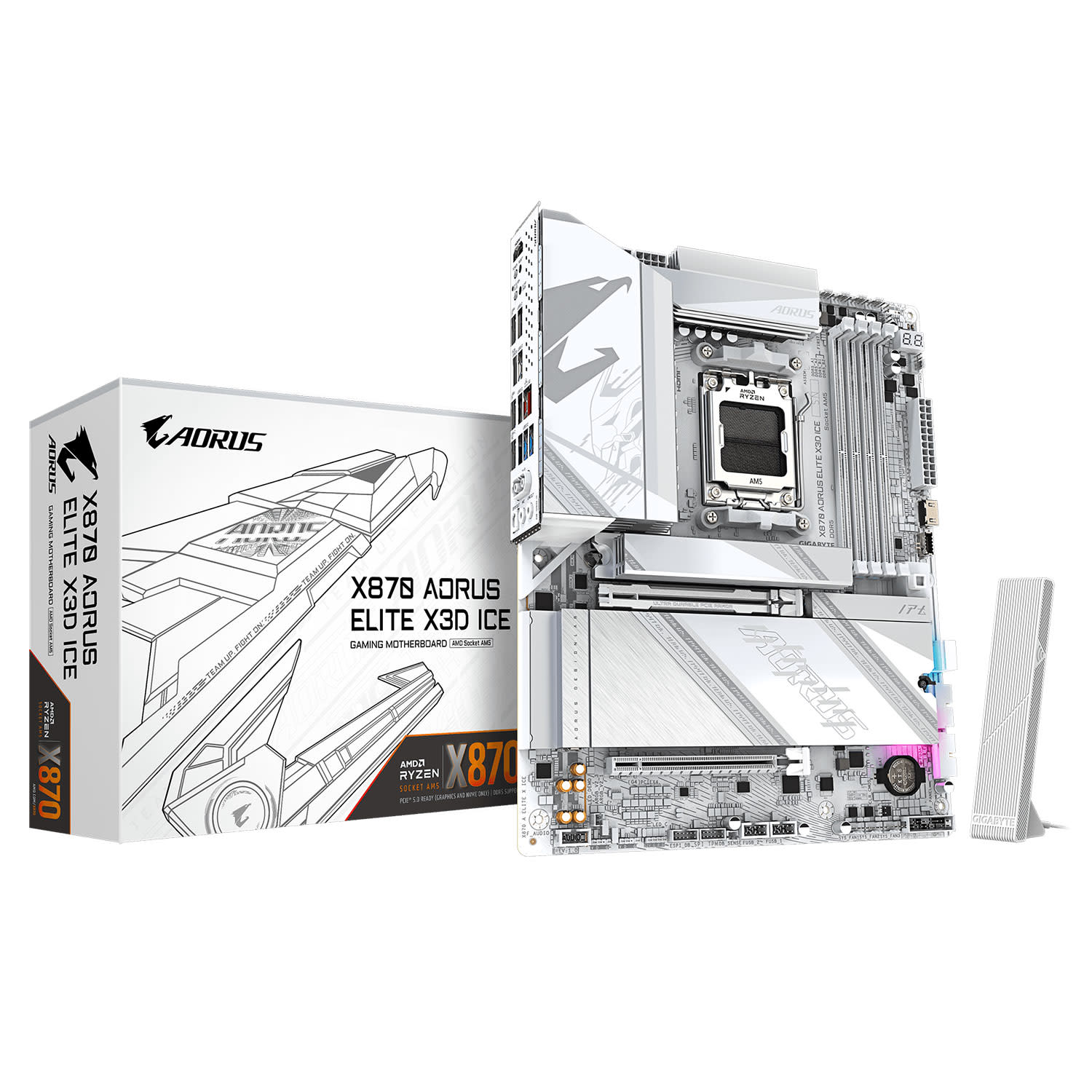 Κάνε κλικ για να δεις την εικόνα 1 του Gigabyte Motherboard X870 AORUS ELITE X3D ICE (X870/AM5/DDR5)