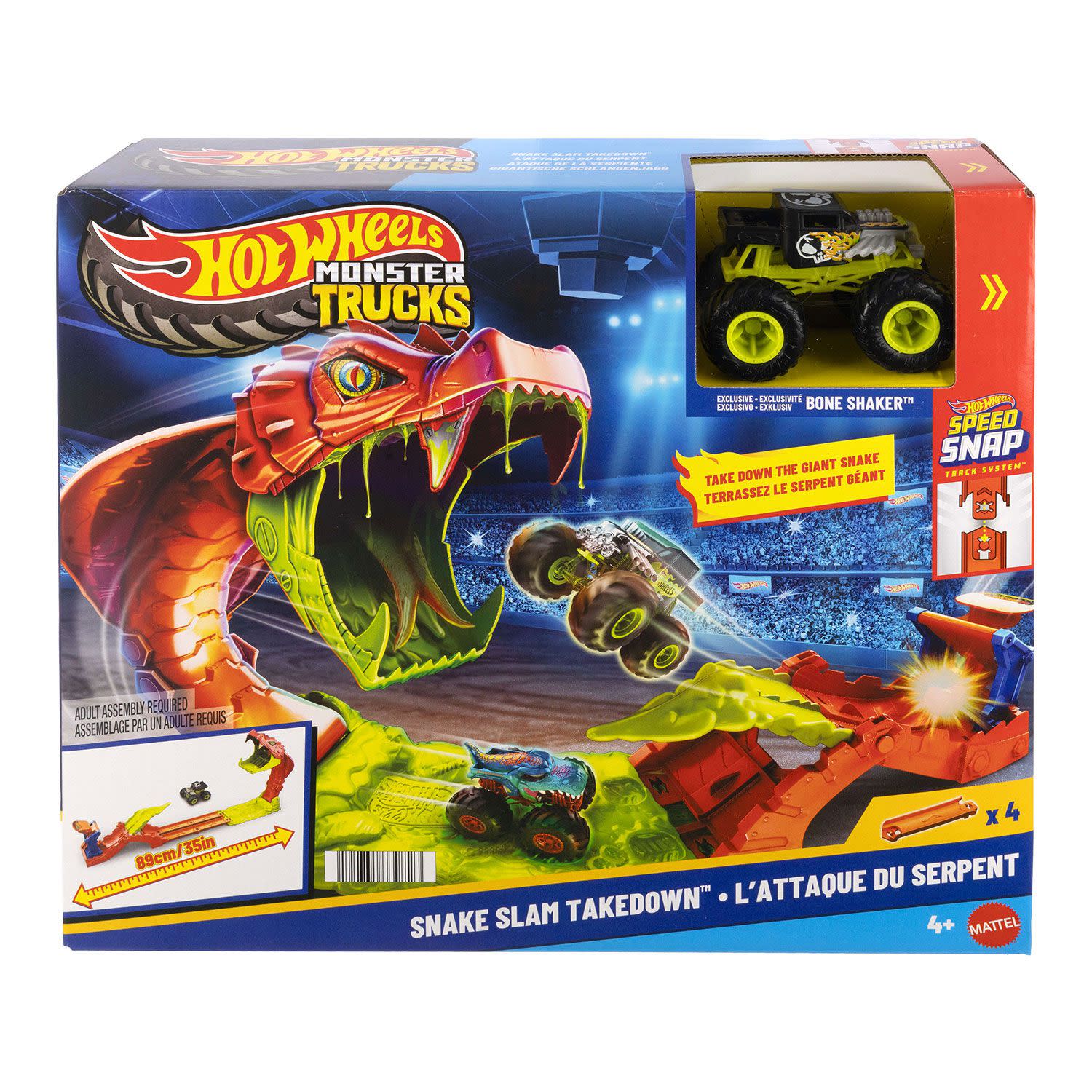 Hot Wheels Monster Trucks Πιίστα - Επίθεση Φιδιουύ