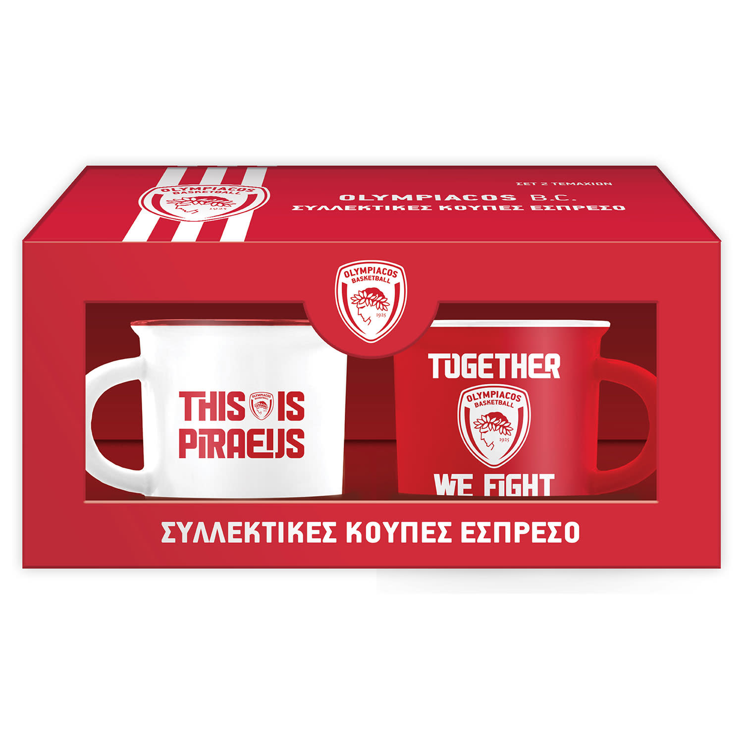 Σετ Κούπες Espresso Ολυμπιακός BC