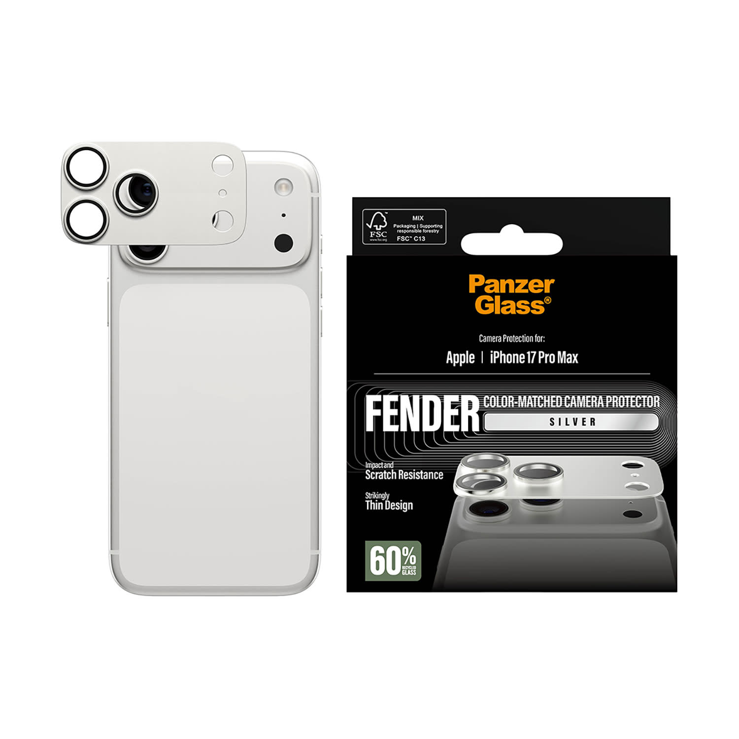 Κάνε κλικ για να δεις την εικόνα 3 του PanzerGlass FENDER Silver iPhone 17 Pro Max
