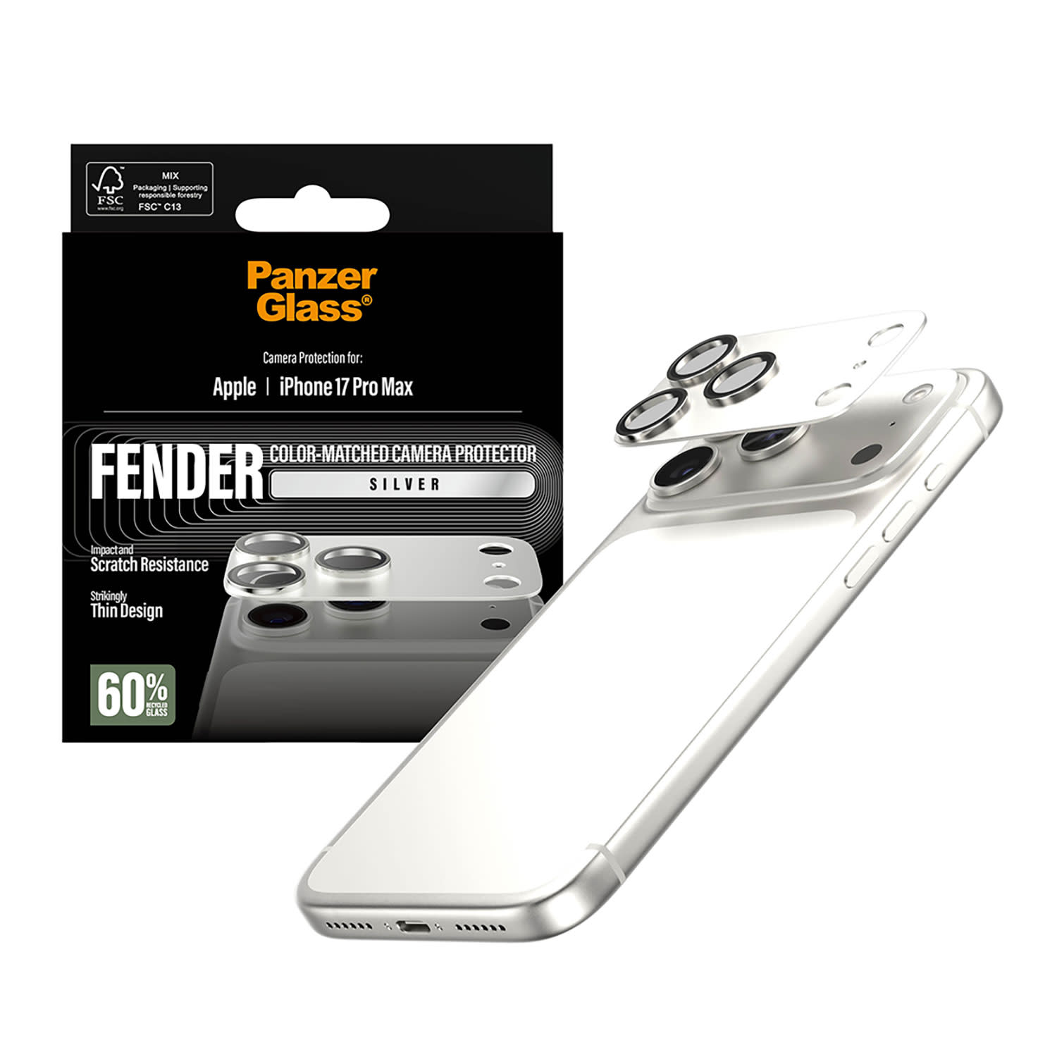 Κάνε κλικ για να δεις την εικόνα 4 του PanzerGlass FENDER Silver iPhone 17 Pro Max