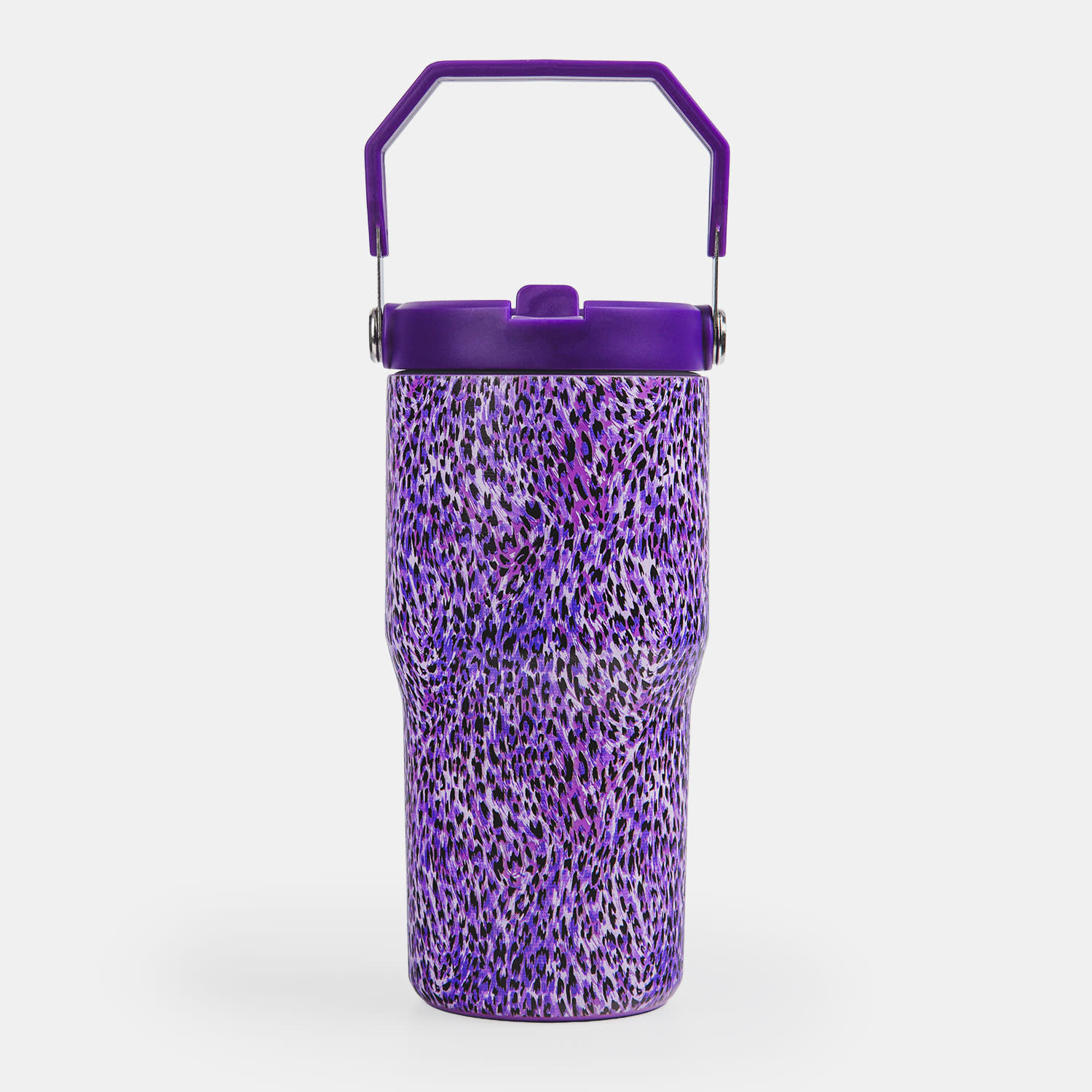 Sentio Παγούρι με Ενσωματωμένο Καλαμάκι 600ml Purple Print