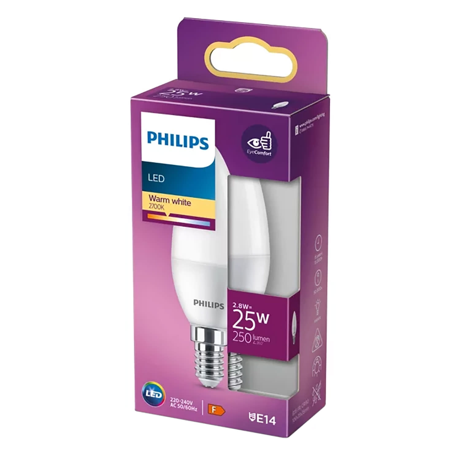 Philips Λαμπτήρας Ε14 2,8W 2700K 250lm