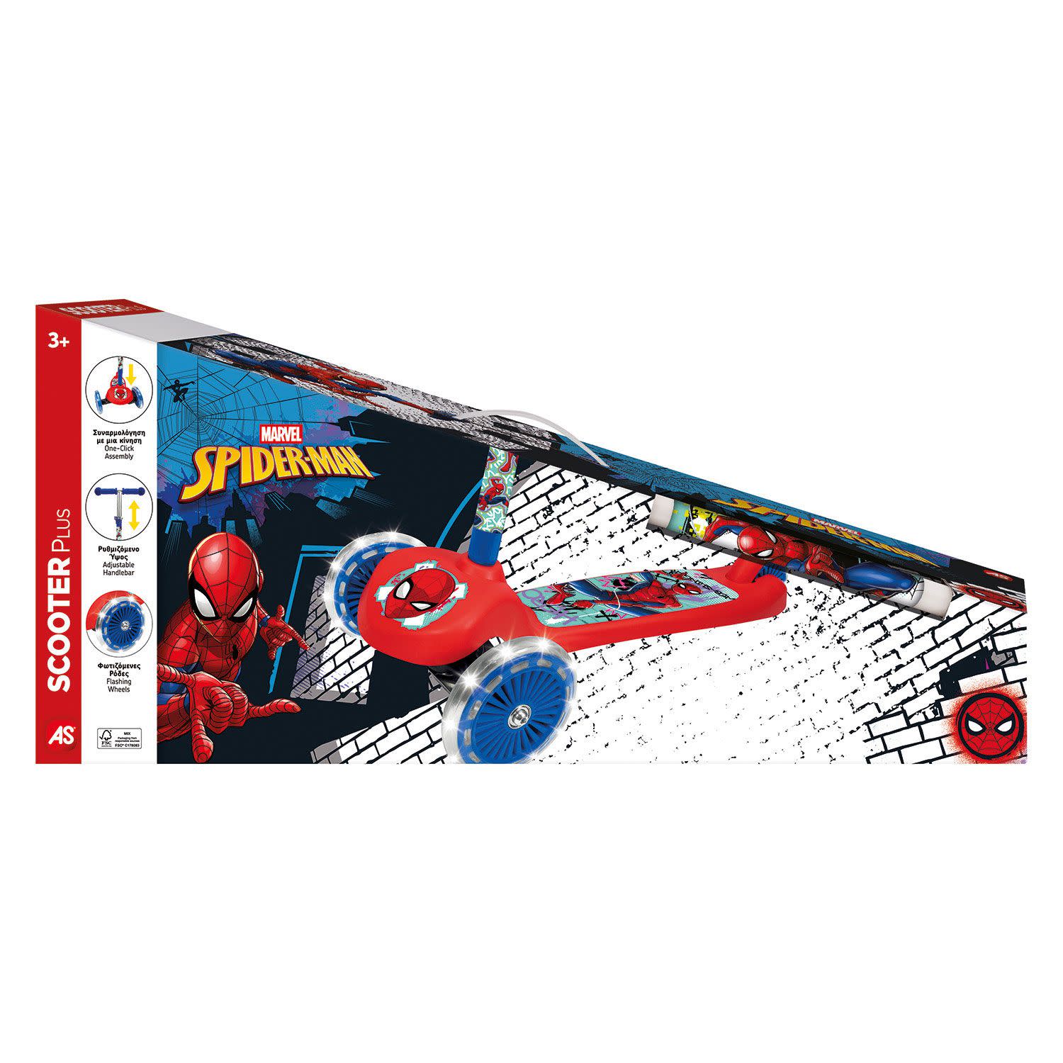 AS Πατίνι Spider-Man με φωτιζόμενες ρόδες Λαμπάδα