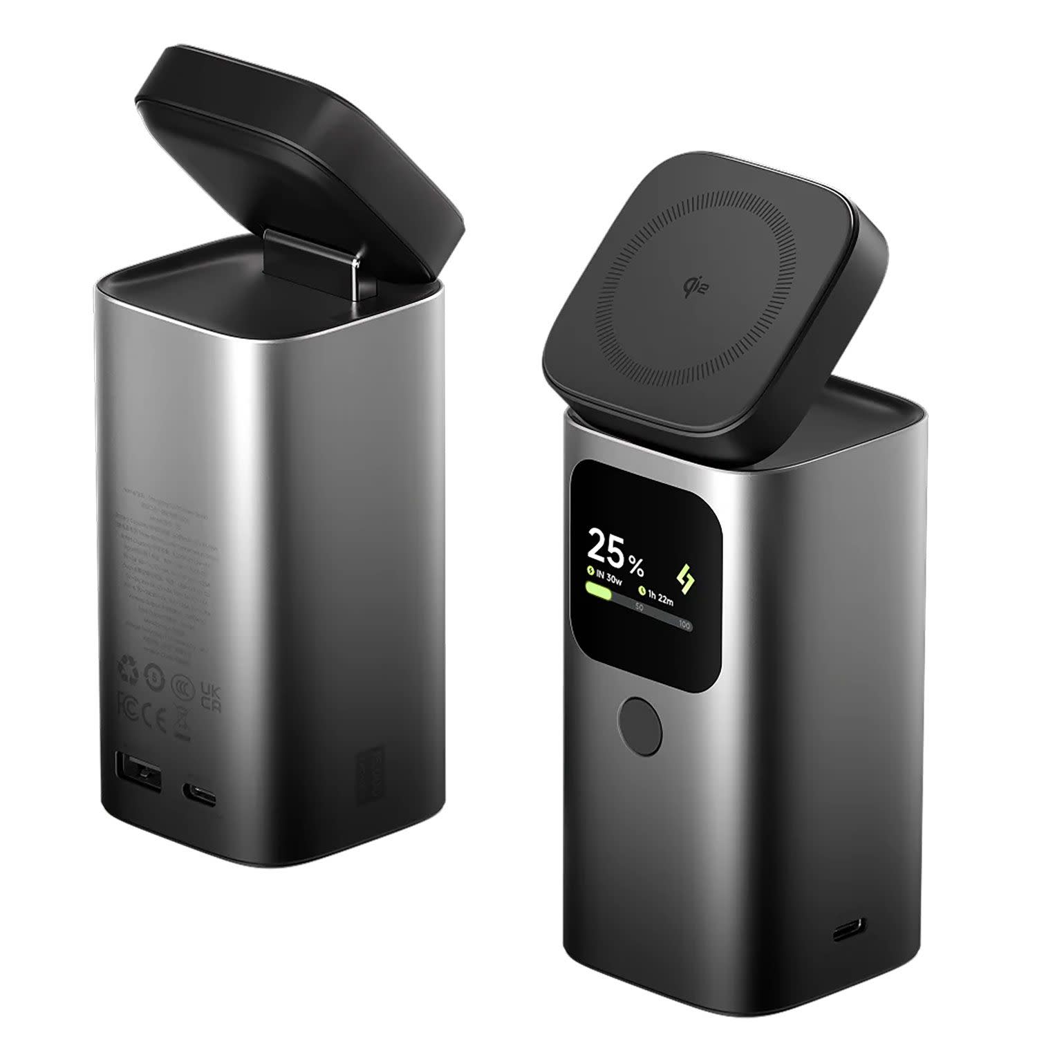 SHARGE Powerbank με ασύρματη φόρτιση PD 15000 mAh 4 Θέσεων 100W Μαύρο