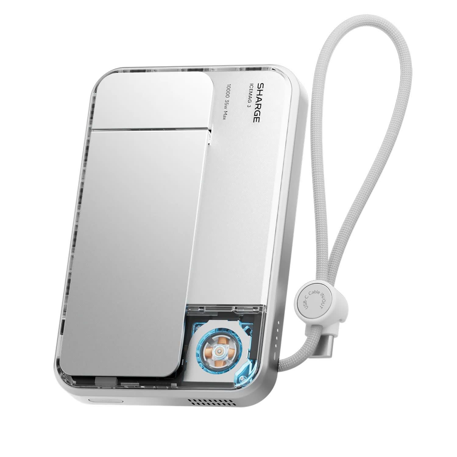 SHARGE Powerbank με ασύρματη φόρτιση PD 10000 mAh 3 Θέσεων 35W Λευκό