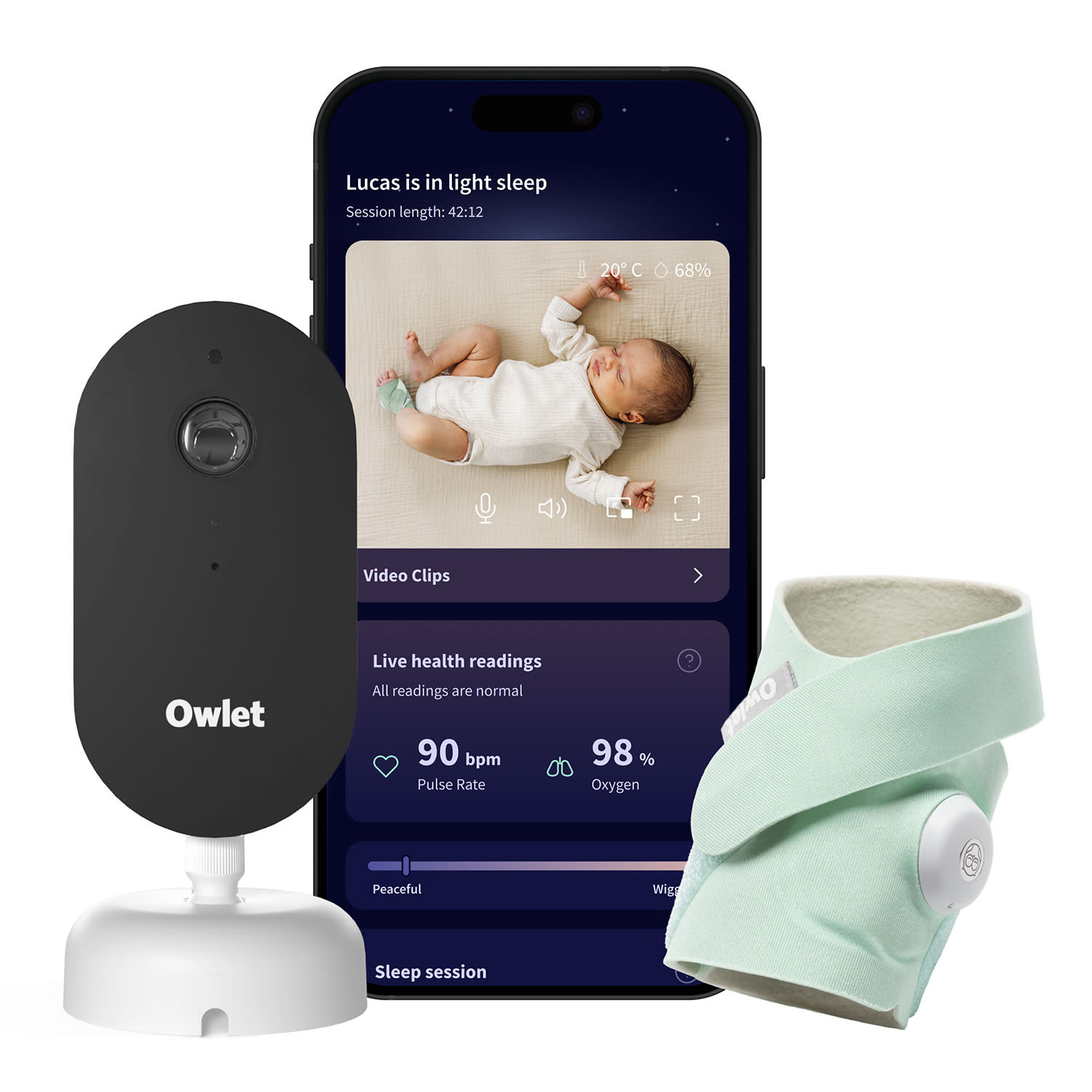Owlet Dream Duo - Mint Baby Monitor PSR3NMWIN