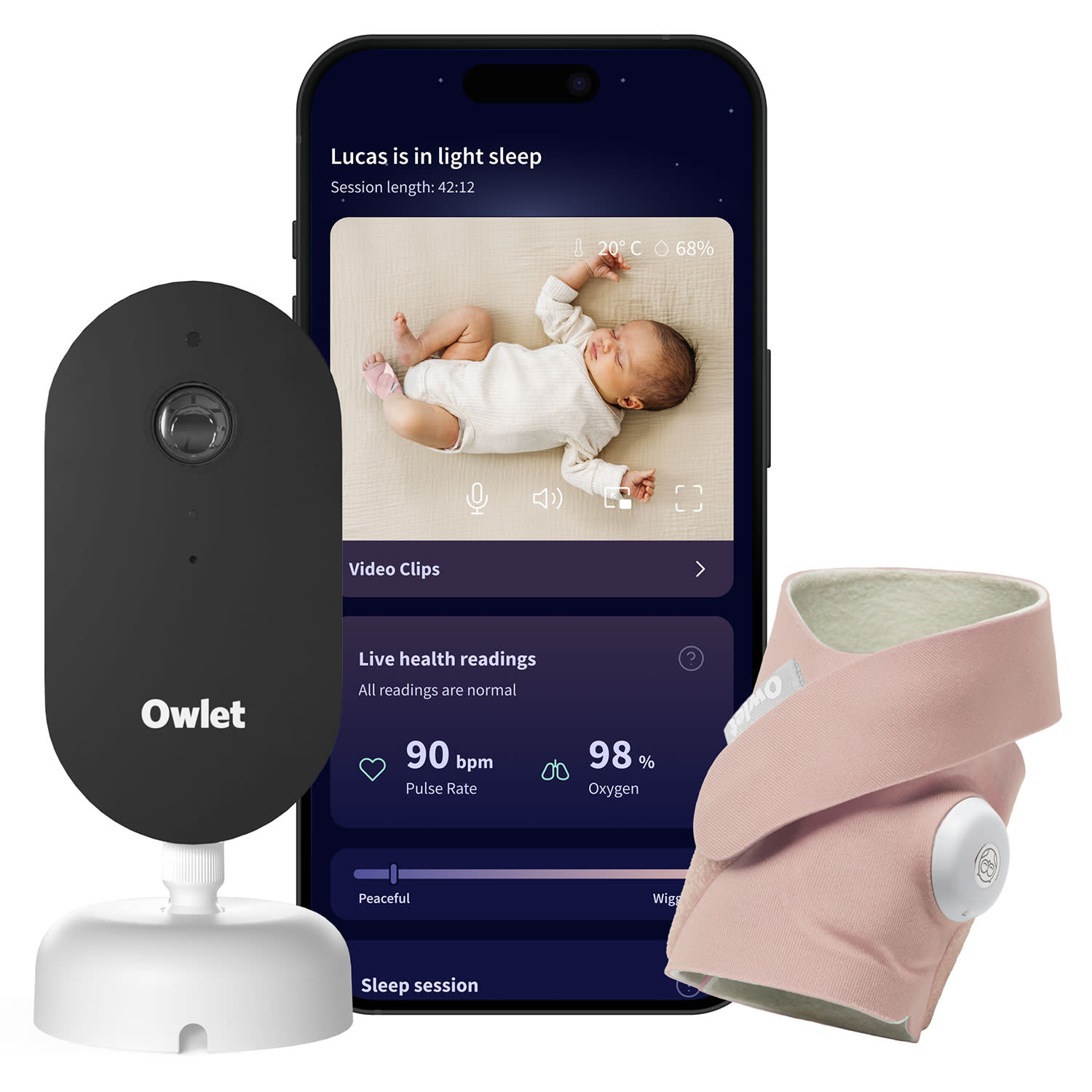 Owlet Baby monitor Dream Duo-Dusty Rose