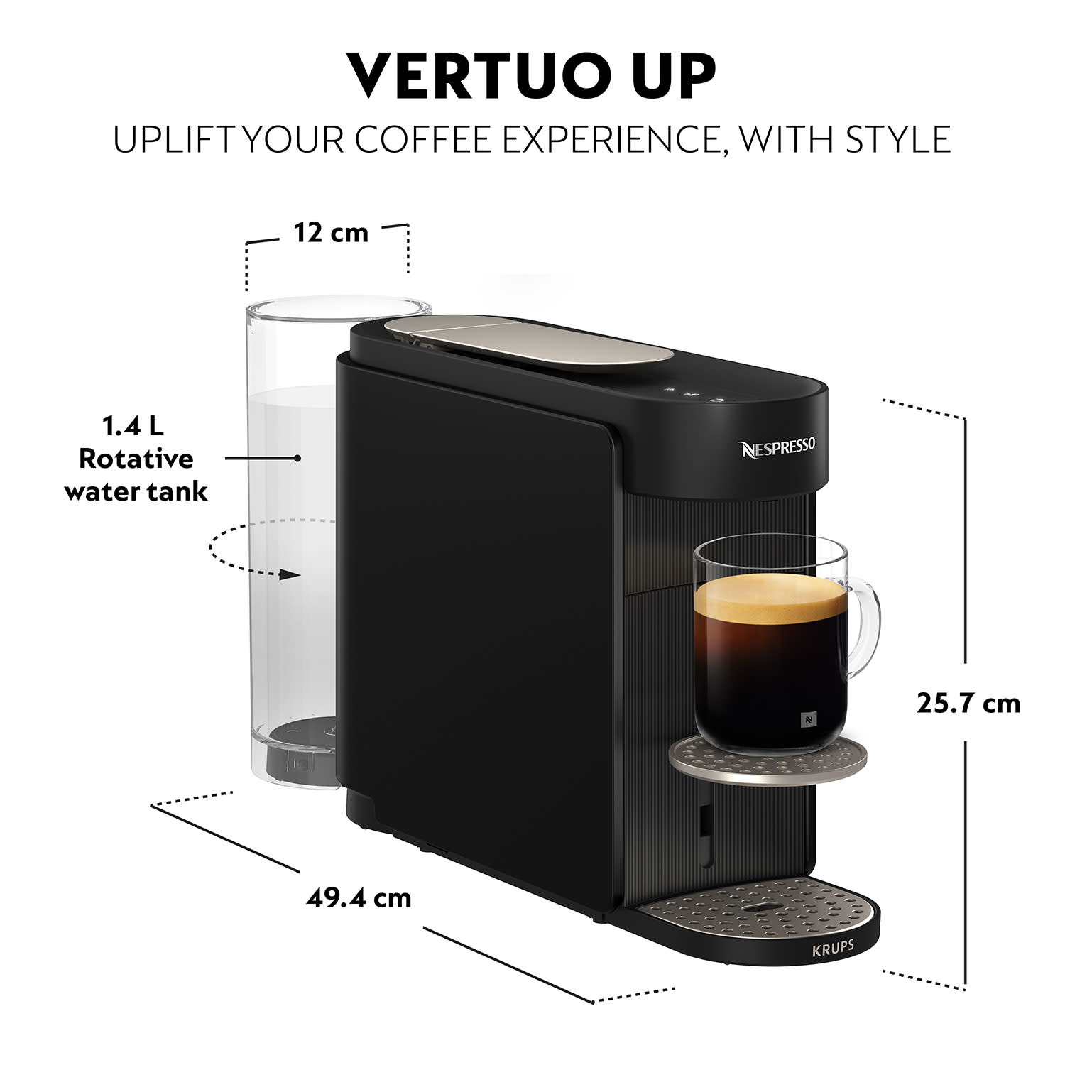 Εικόνα 10 του Krups Καφετιέρα Espresso Με κάψουλα XN9408 Vertuo Up