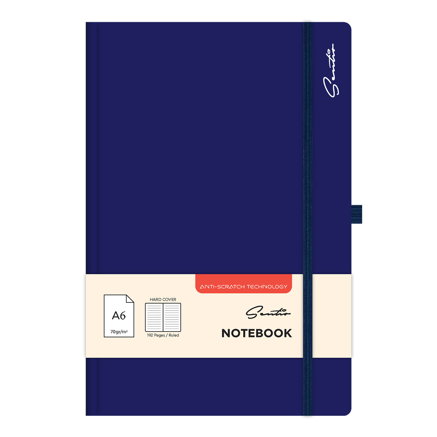 Sentio Σημειωματάριο Δετό με Σκληρό Εξώφυλλο Α6 Ριγέ 96φ Νorway Blue