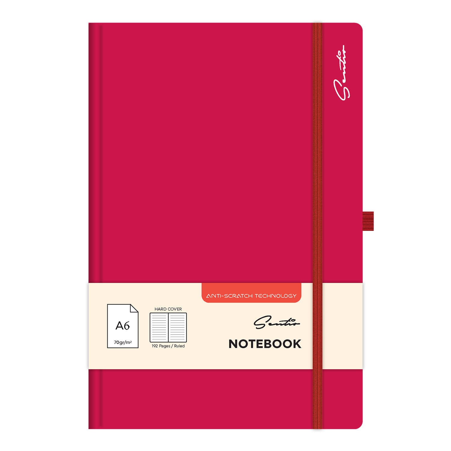 Sentio Σημειωματάριο Δετό με Σκληρό Εξώφυλλο Α6 Ριγέ 96φ Viva Magenta