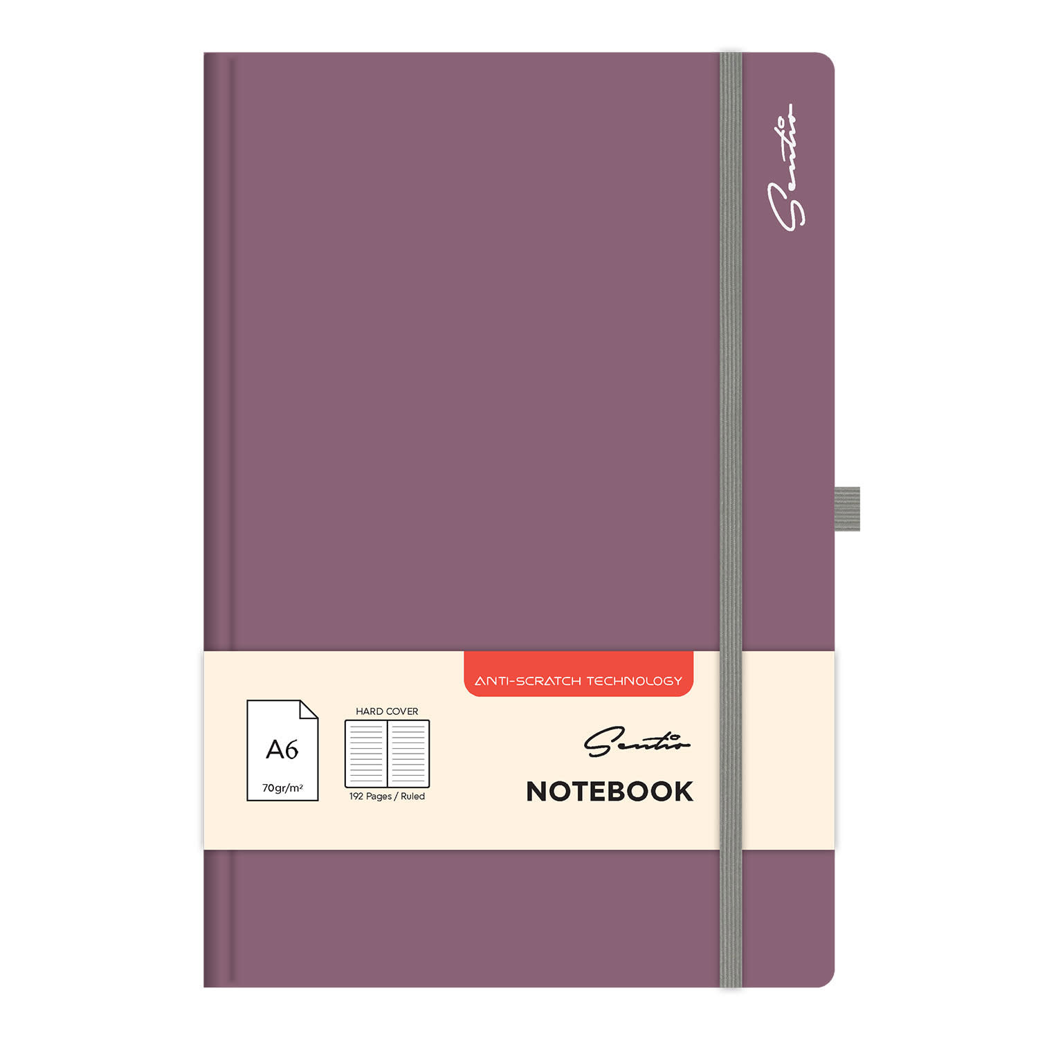 Sentio Σημειωματάριο Δετό με Σκληρό Εξώφυλλο Α6 Ριγέ 96φ Twilight Lavender