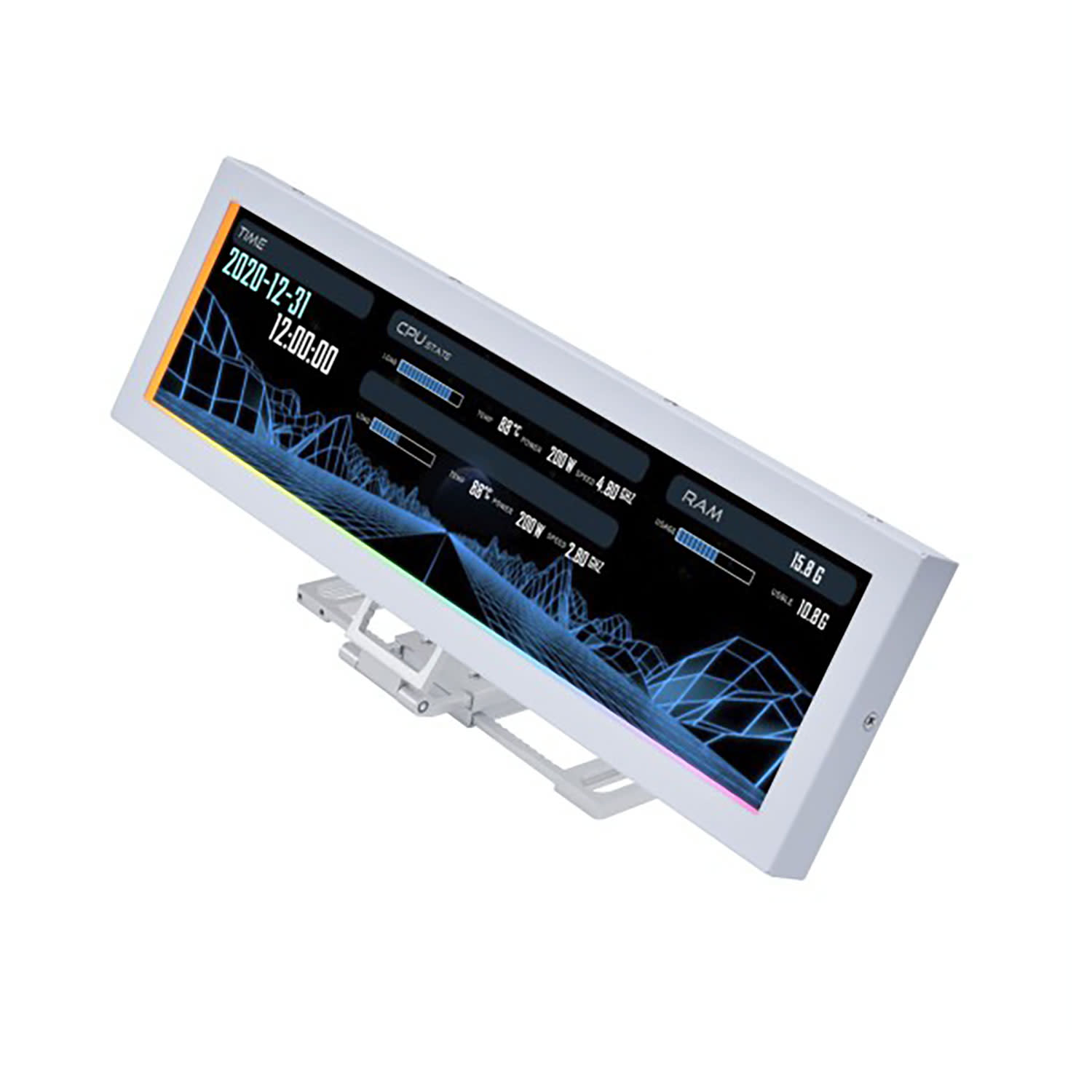 Lian Li 8.8" Universal Screen White - For Any PC - ARGB Frame - Display Panel - LCD Mini Monitor