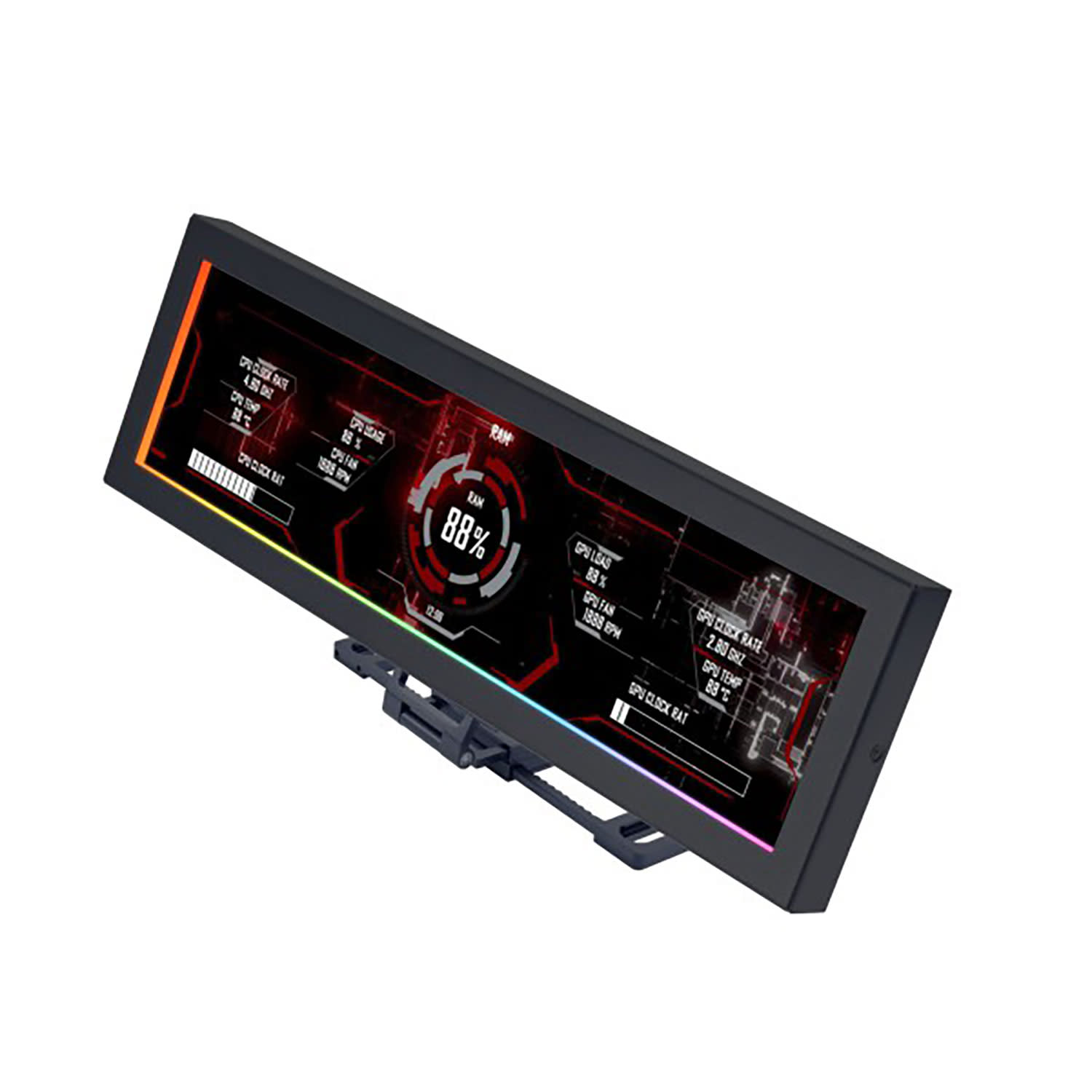 Lian Li 8.8" Universal Screen Black - For Any PC - ARGB Frame - Display Panel - LCD Mini Monitor