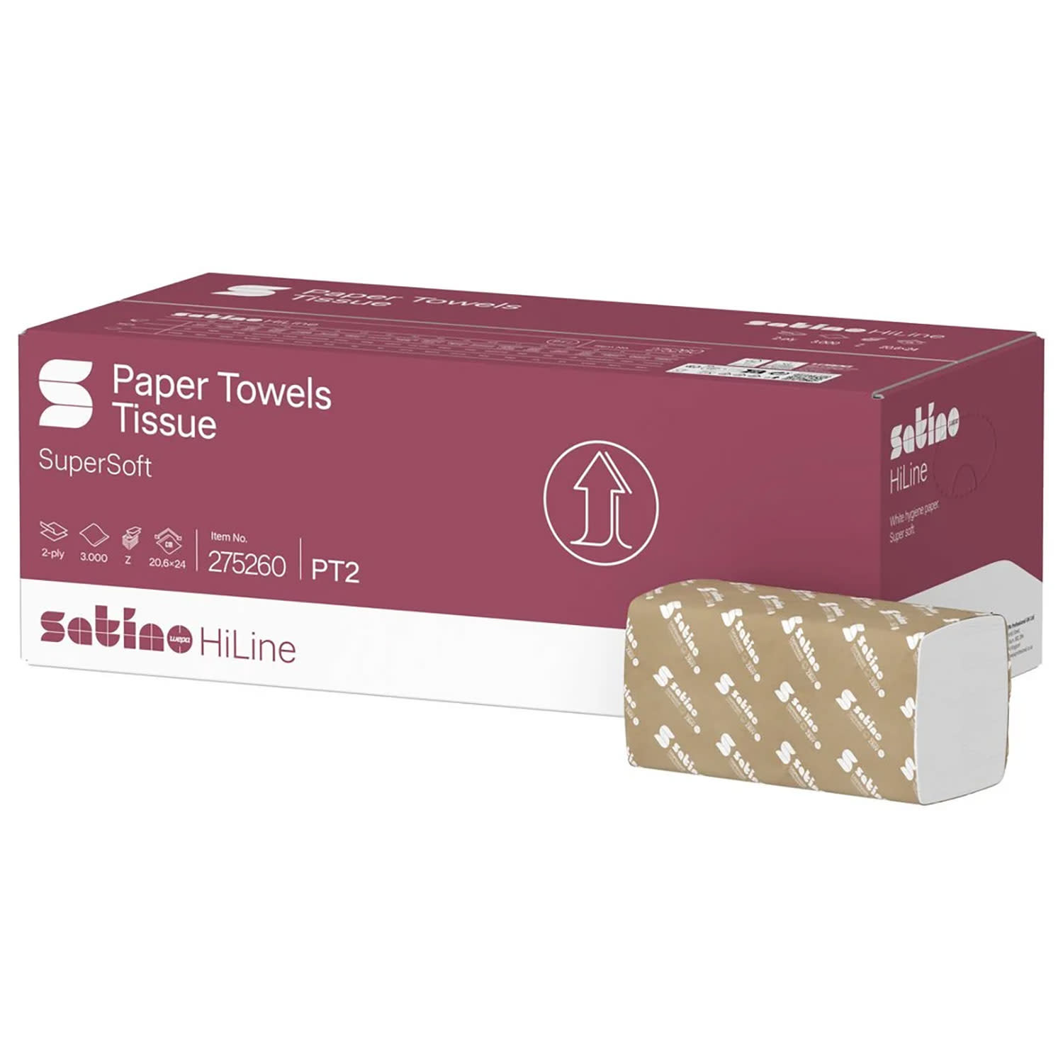 Satino by WEPA Χειροπετσέτα Ζικ Ζακ HiLine Ζ-fold Δίφυλλη 15 πακέτα x 200 τεμ.